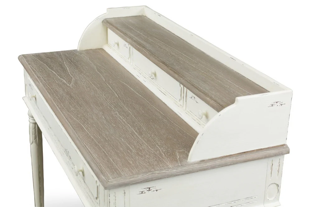 Angela French Accent Desk Distressed White - Image 3