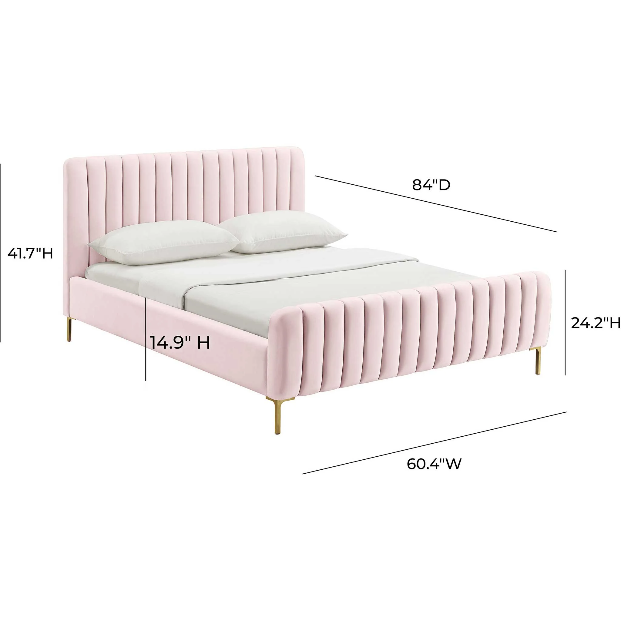 Angelina Velvet Bed Blush - Image 5