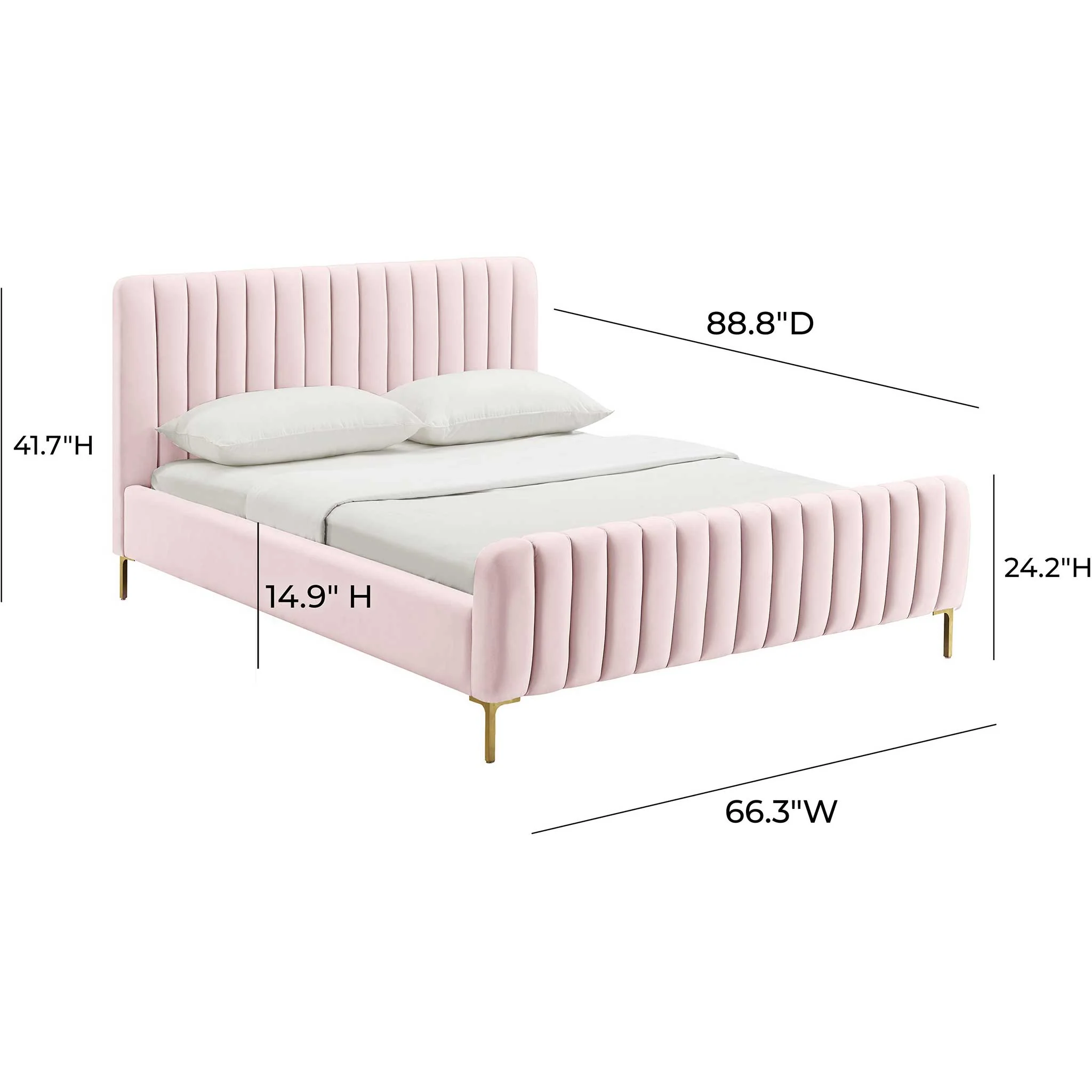 Angelina Velvet Bed Blush - Image 6