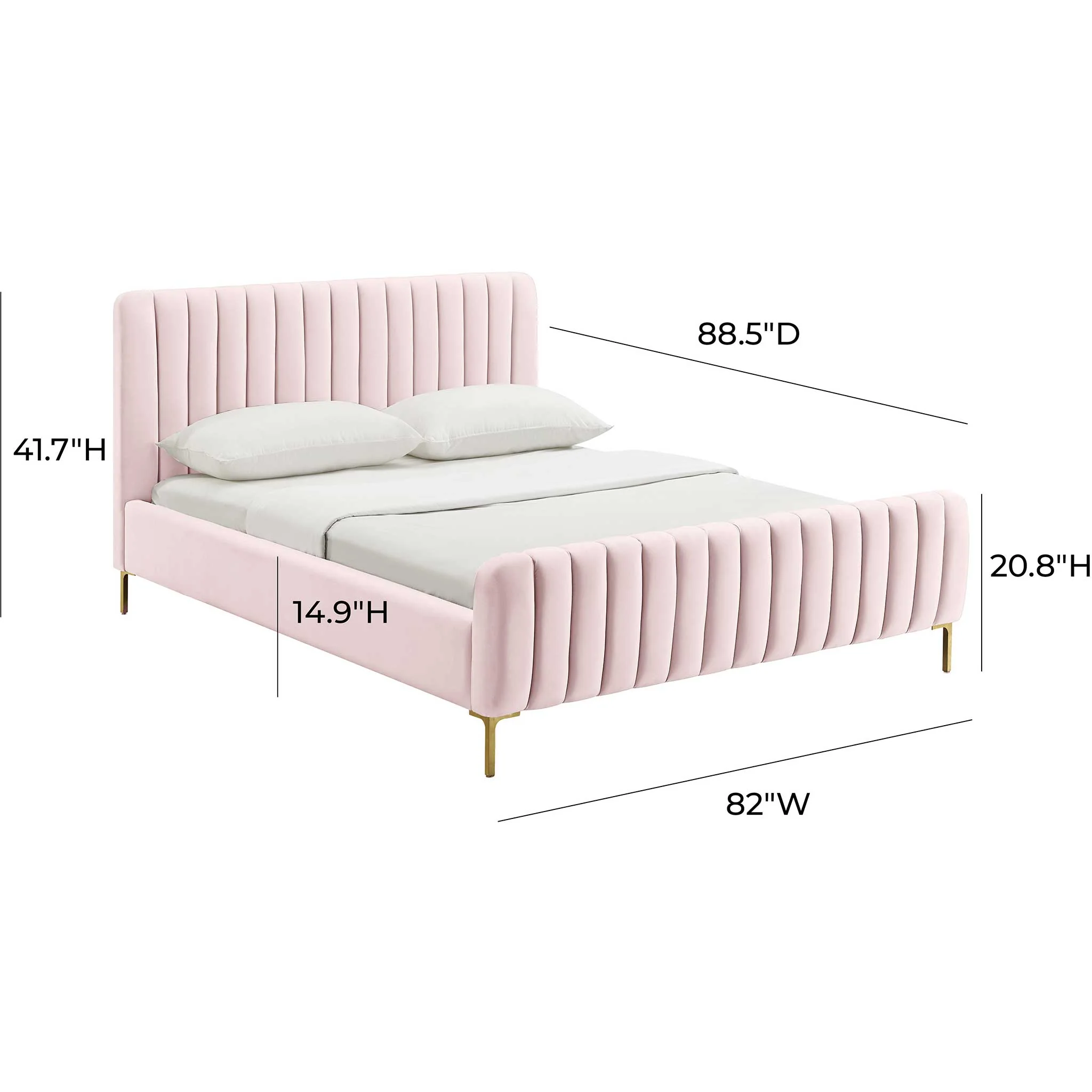 Angelina Velvet Bed Blush - Image 7
