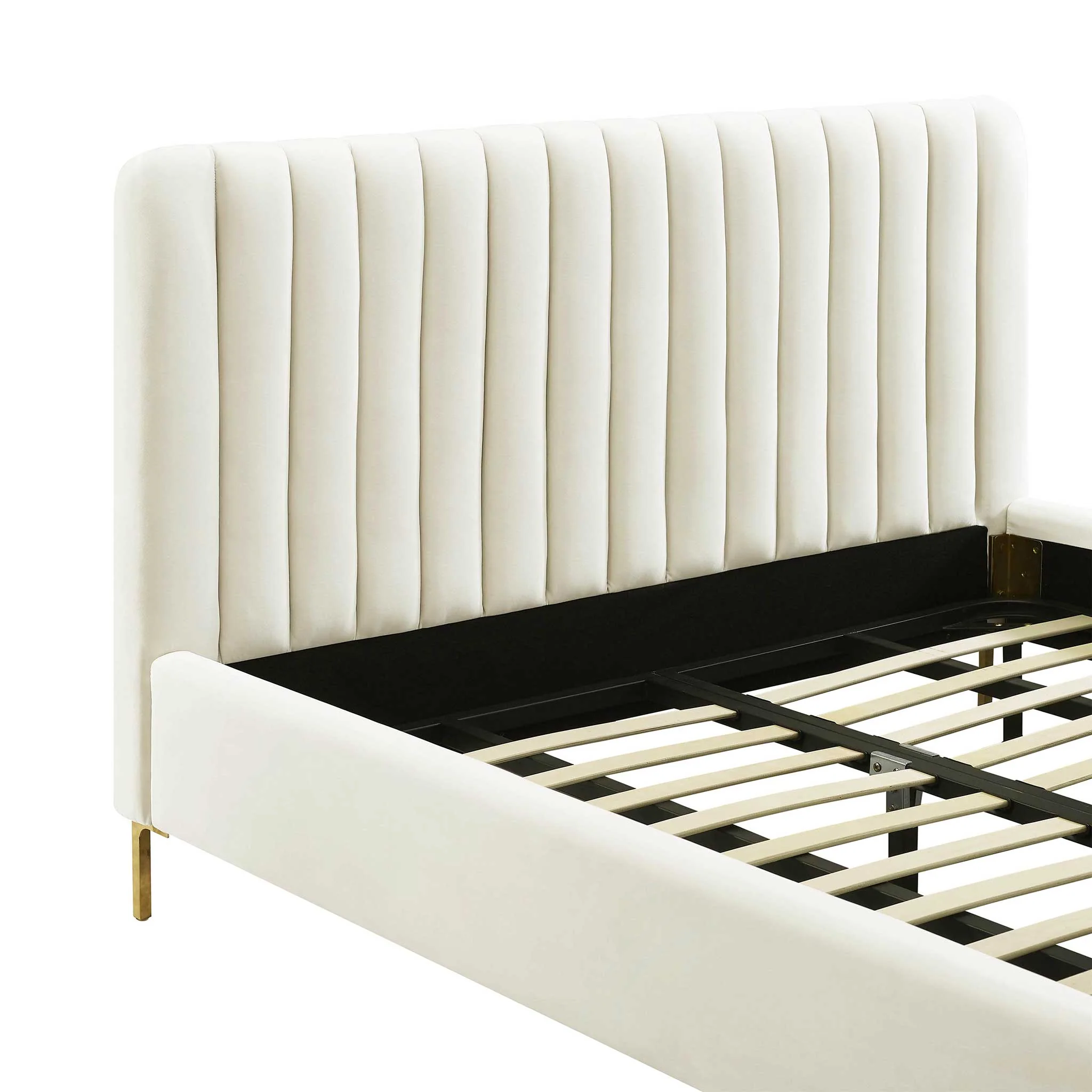 Angelina Velvet Bed Cream - Image 4
