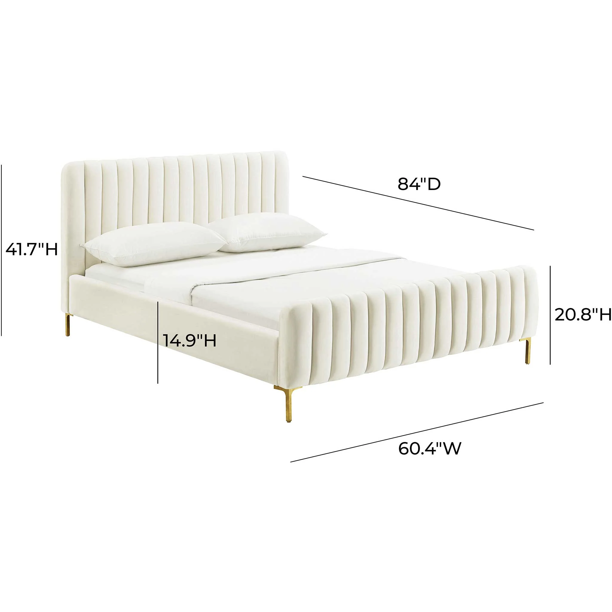 Angelina Velvet Bed Cream - Image 5
