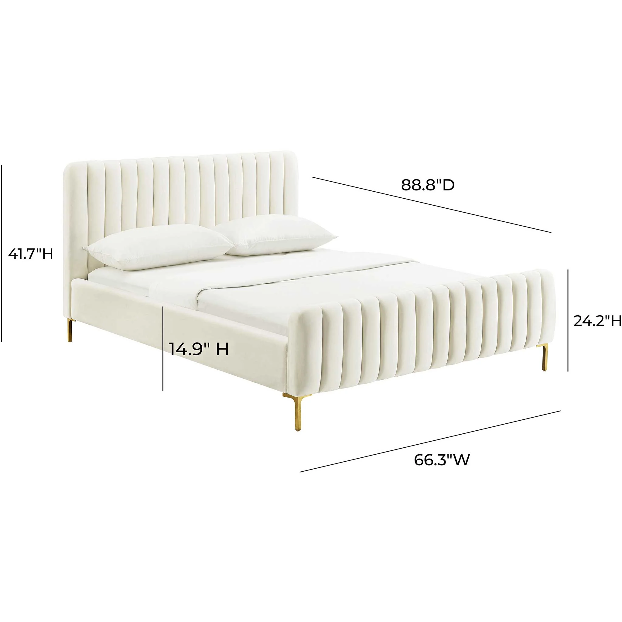 Angelina Velvet Bed Cream - Image 6