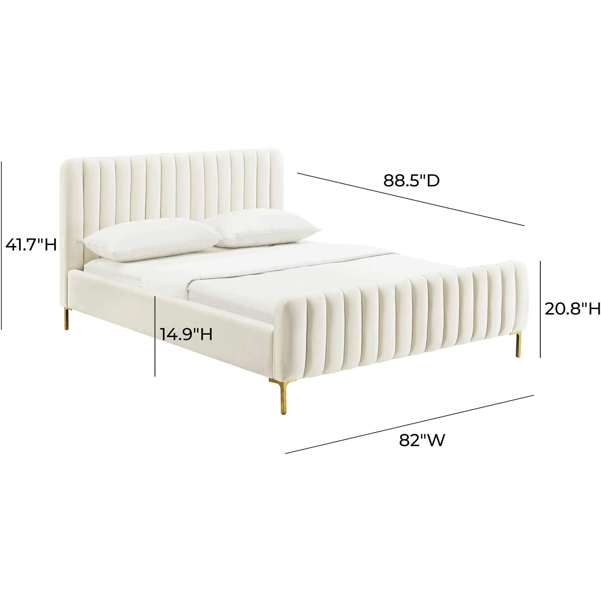 Angelina Velvet Bed Cream - Image 7