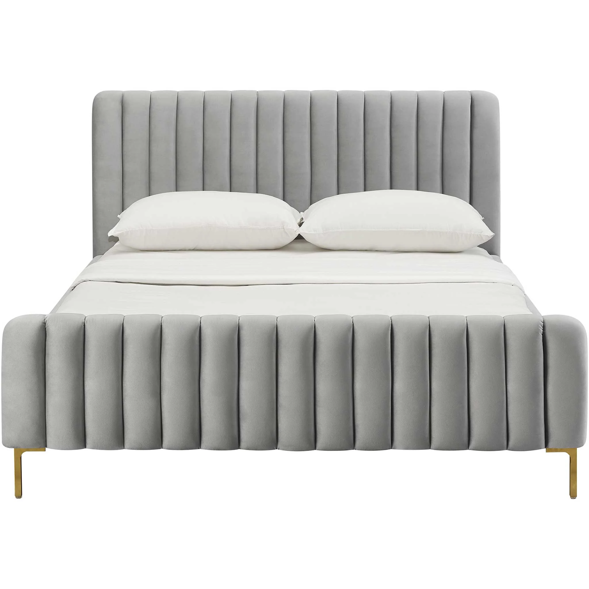 Angelina Velvet Bed Gray - Image 2