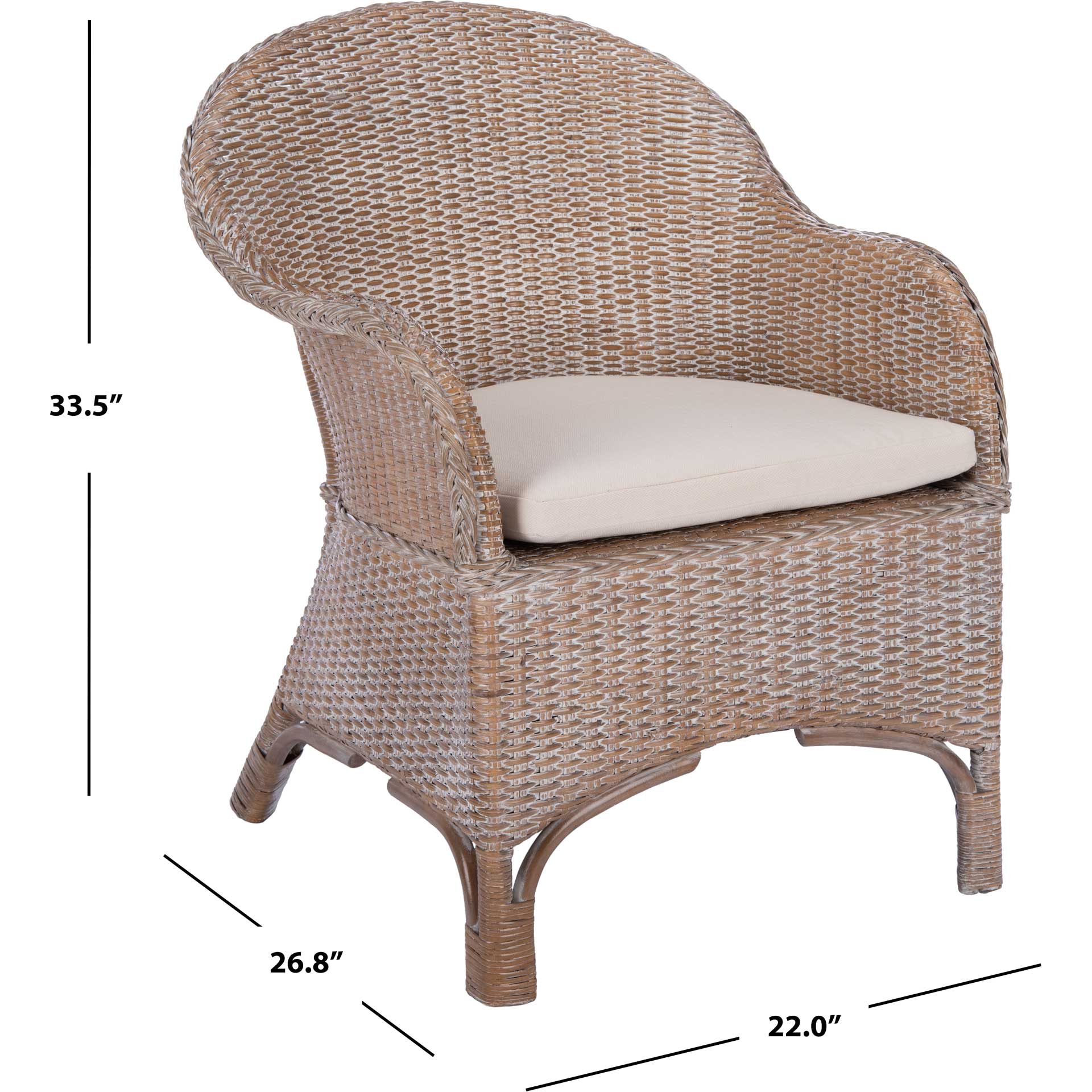 Angelo Accent Chair With Cushion Gray White Wash/White - Image 8