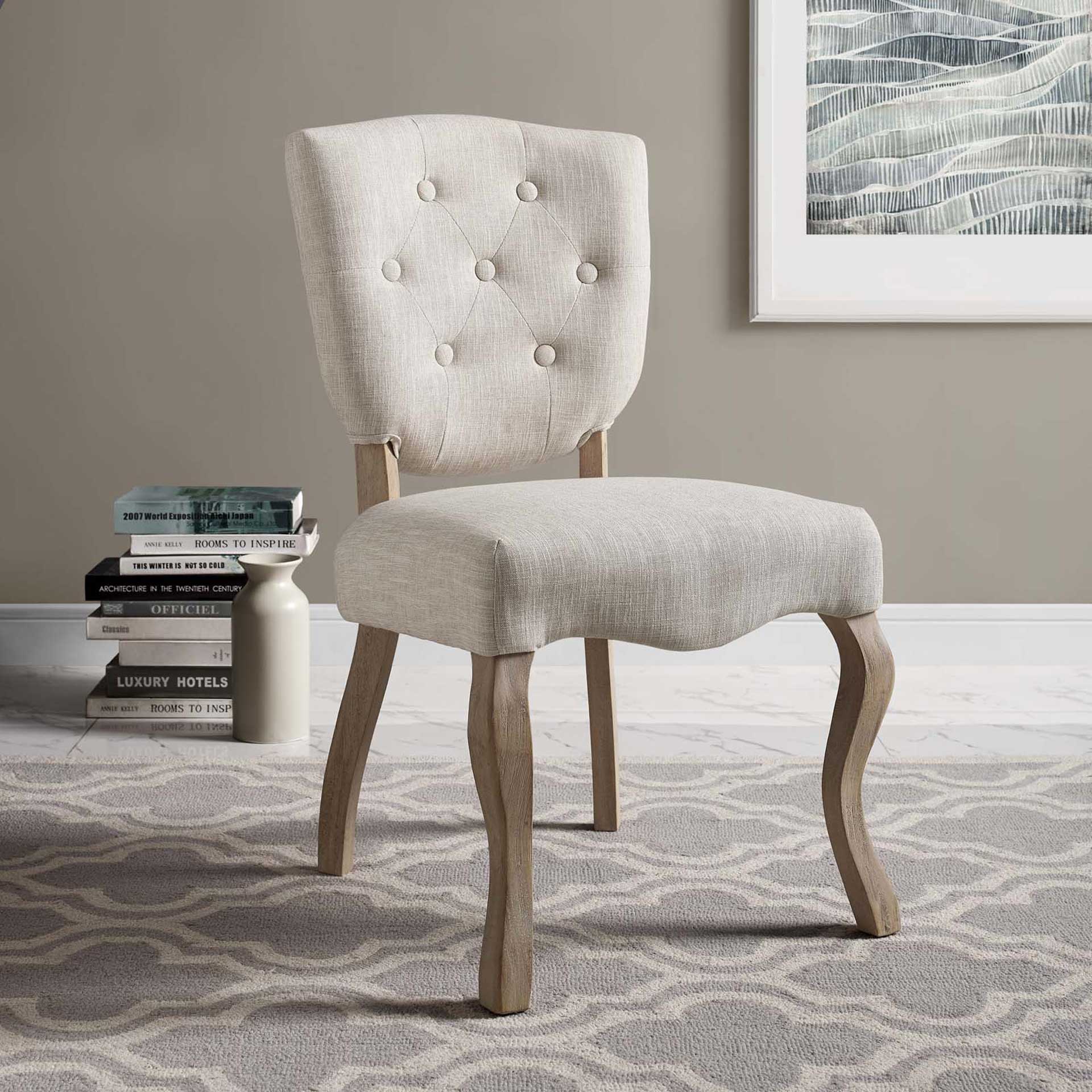 Angie Upholstered Dining Side Chair Beige - Image 5