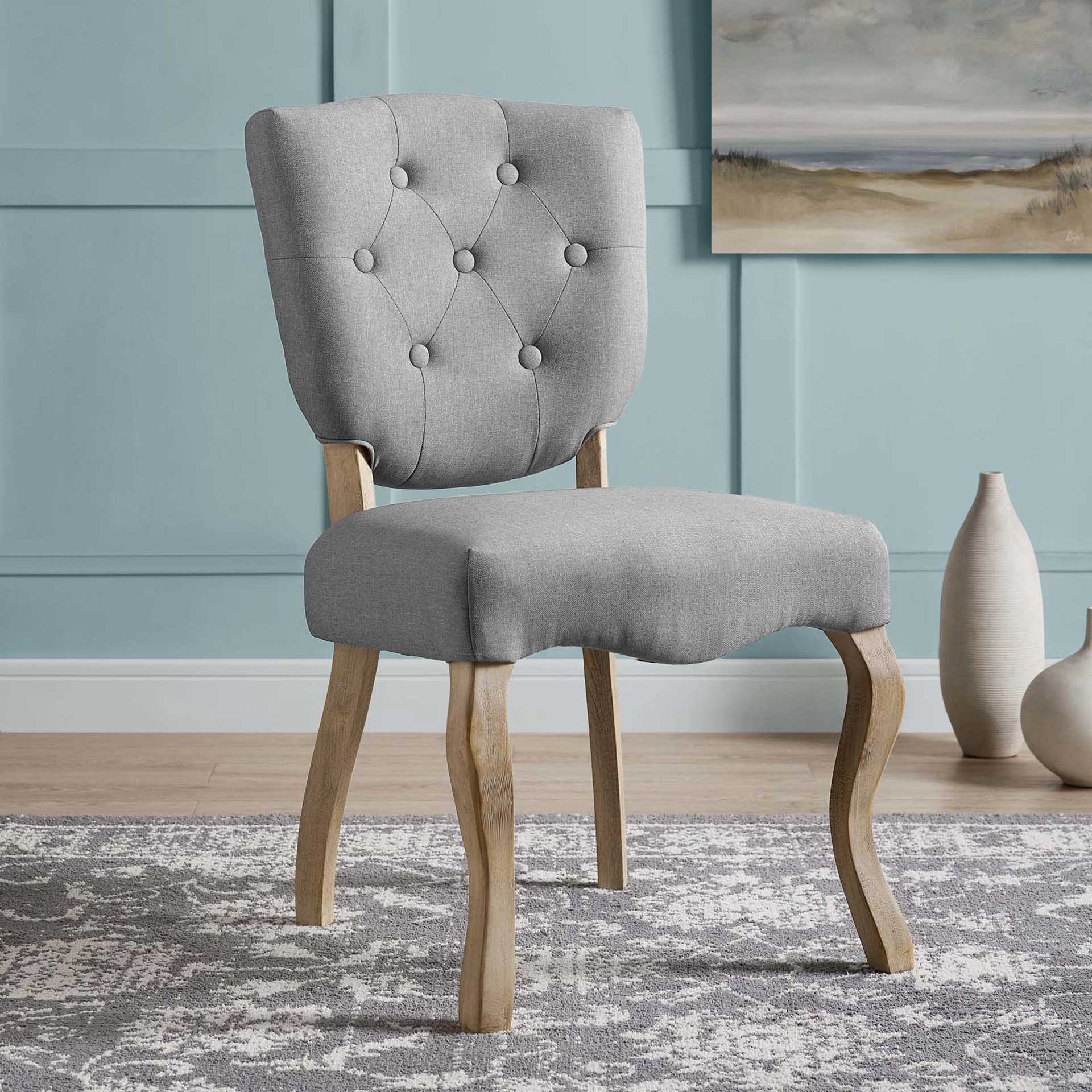Angie Upholstered Dining Side Chair Light Gray - Image 5
