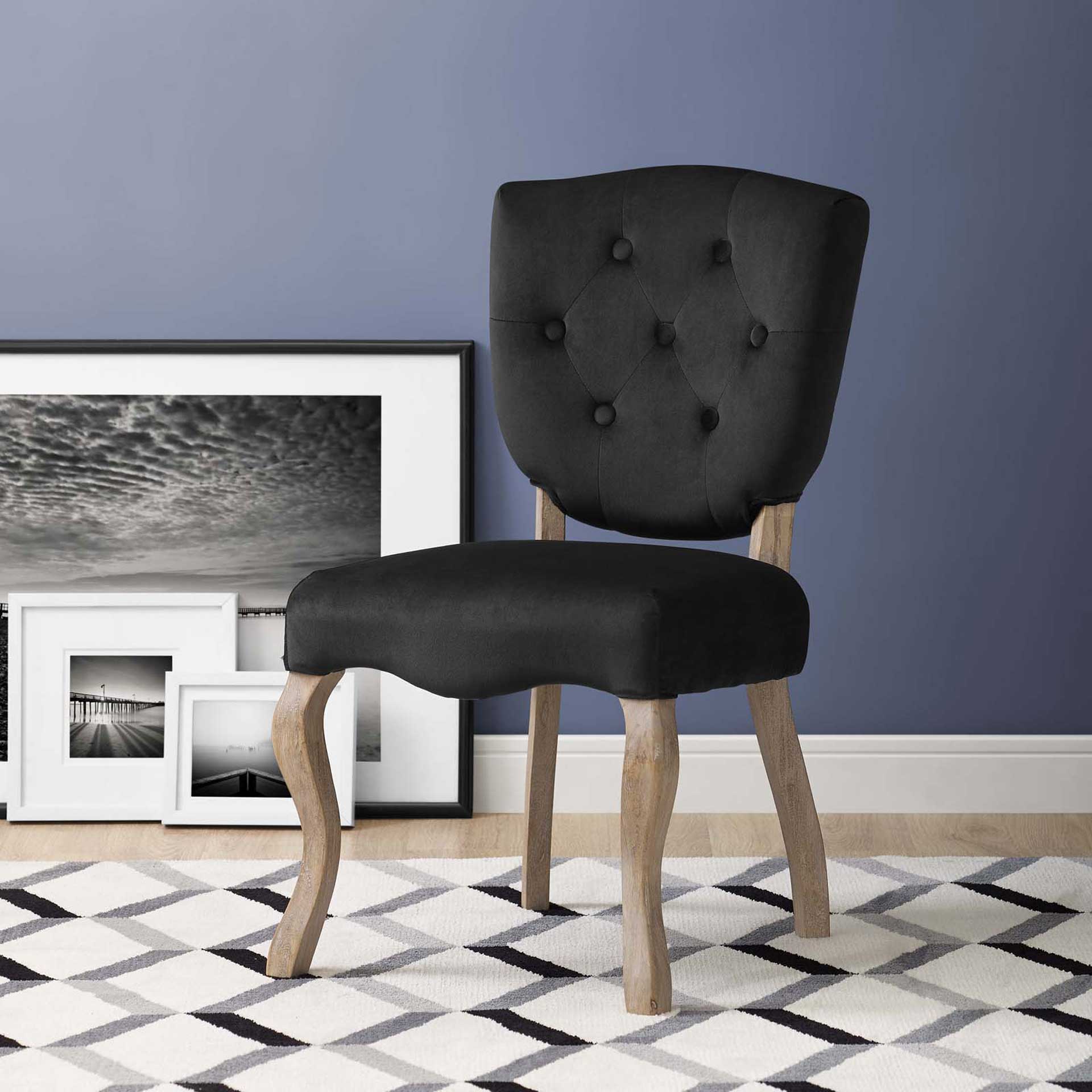 Angie Velvet Dining Side Chair Black - Image 5