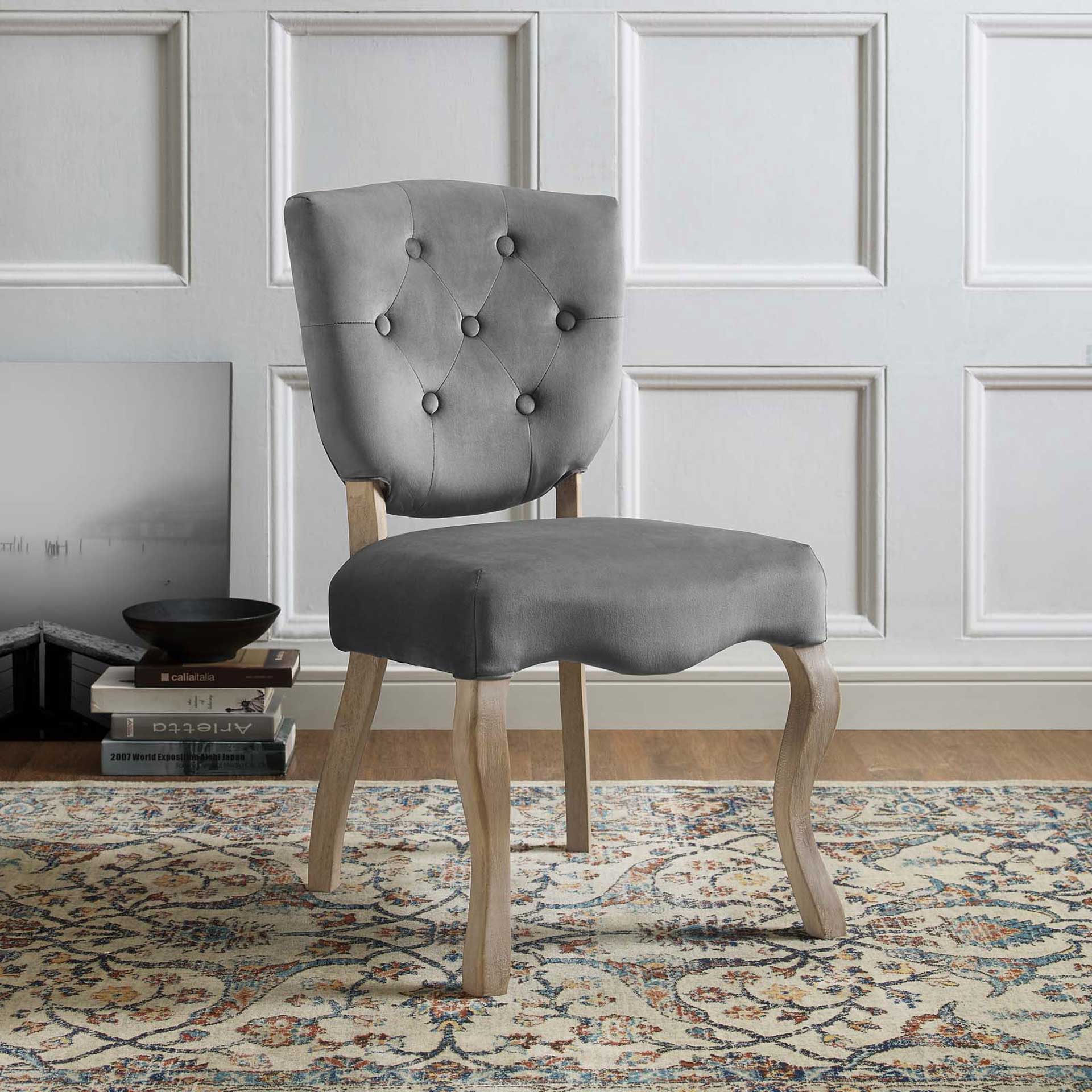 Angie Velvet Dining Side Chair Gray - Image 5
