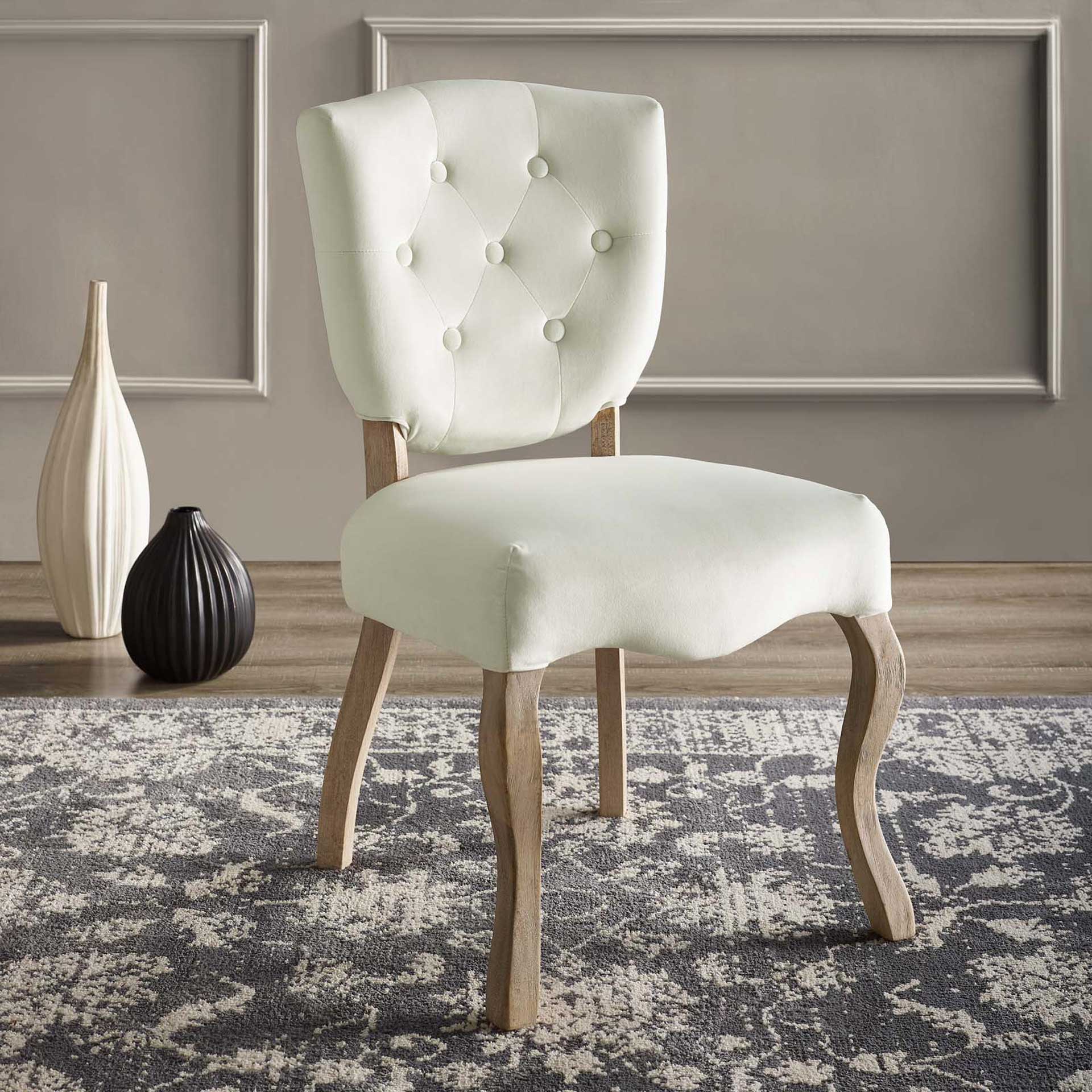 Angie Velvet Dining Side Chair Ivory - Image 5