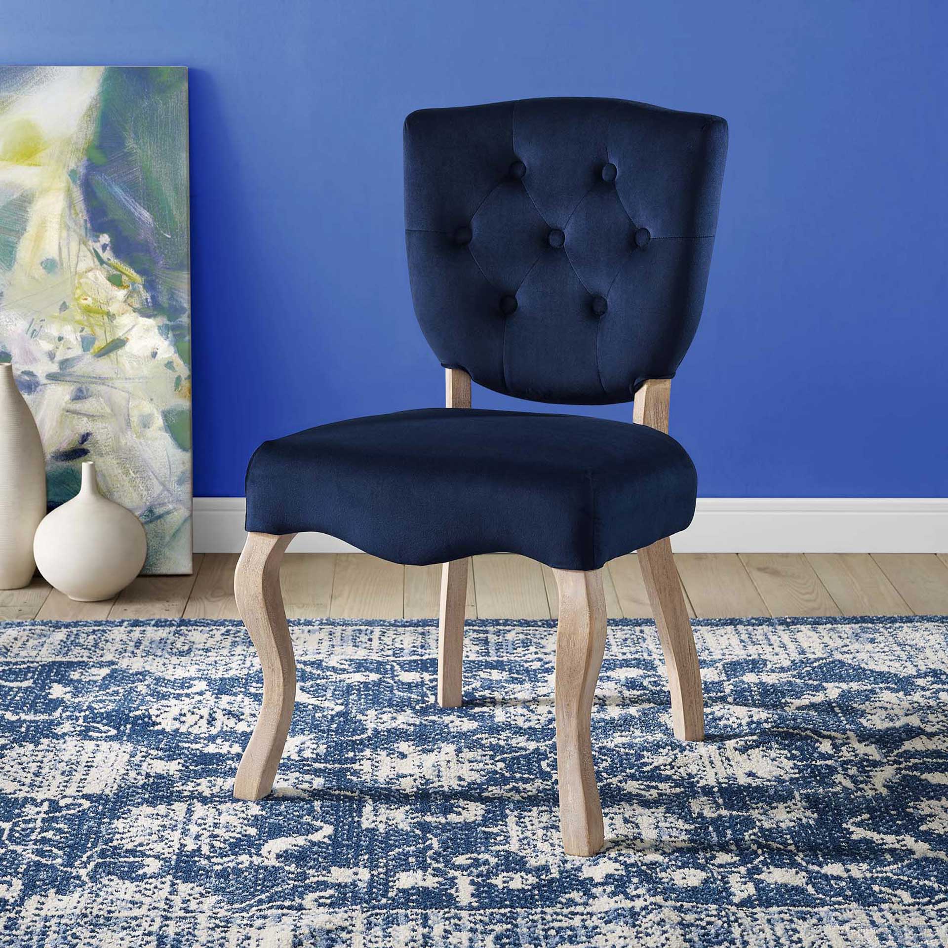 Angie Velvet Dining Side Chair Midnight Blue - Image 5