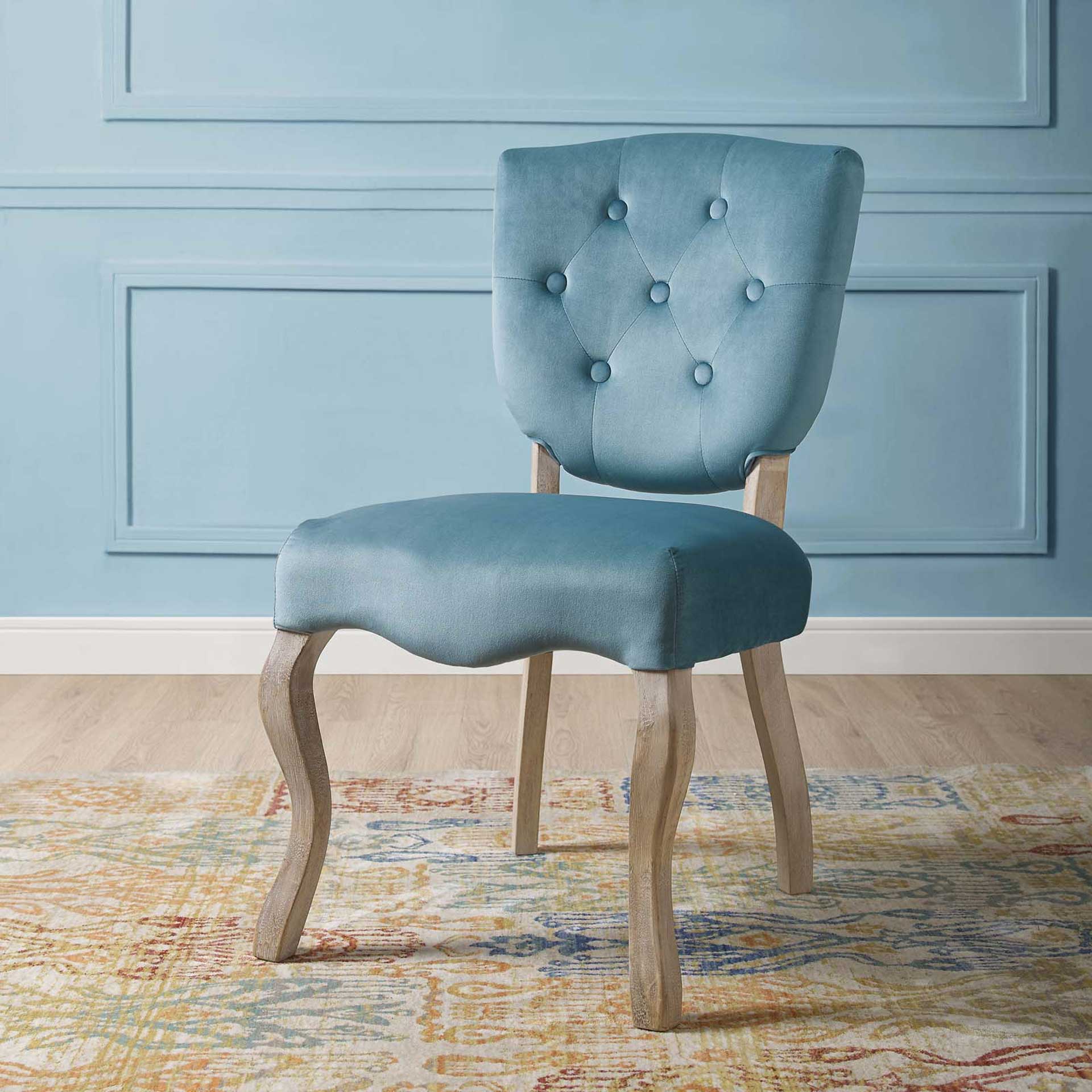 Angie Velvet Dining Side Chair Sea Blue - Image 5