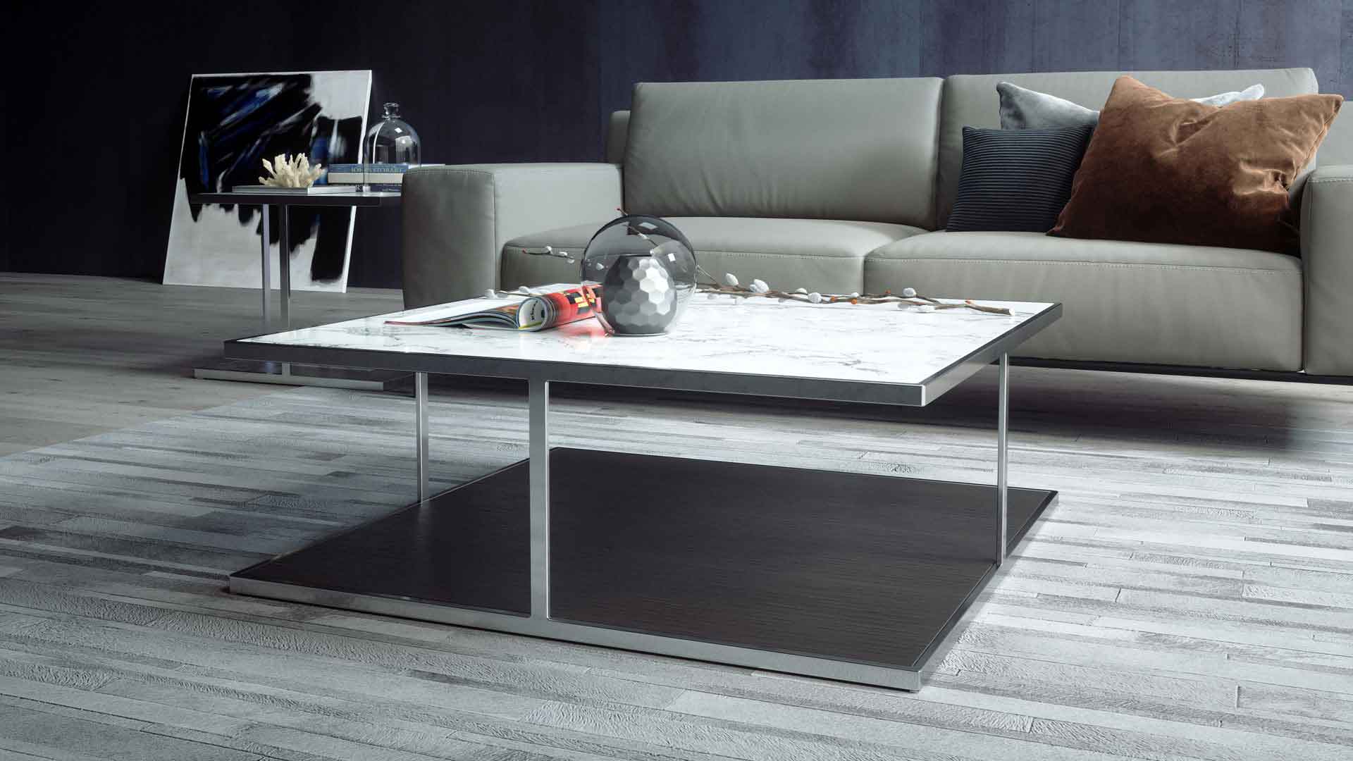 Ann Coffee Table White Marble/Wenge - Image 3