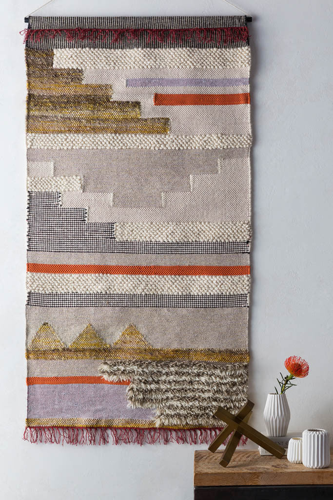 Anthropology Wall Hanging Ivory/Gray/Gold - Image 3