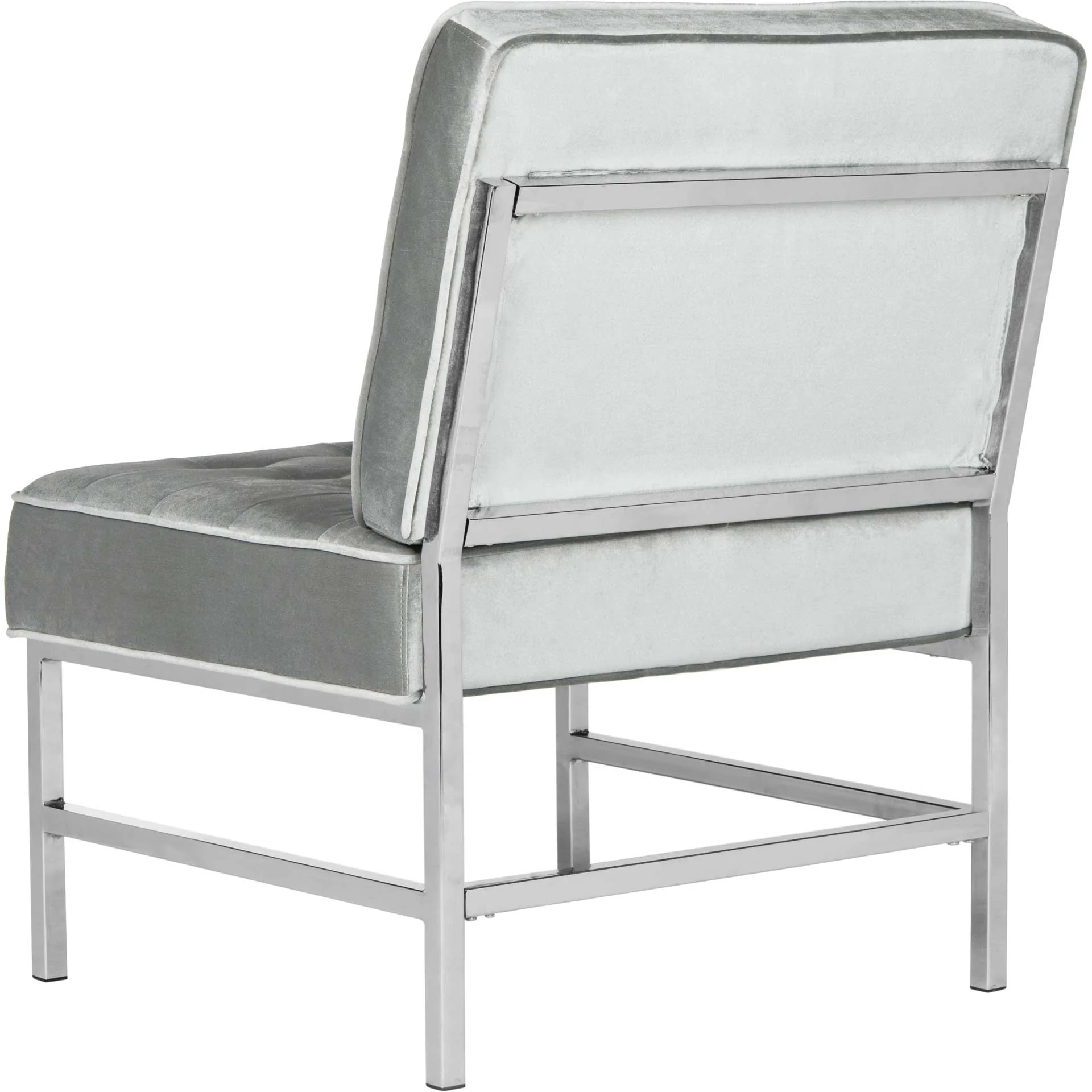 Anticipate Linen Chrome Accent Chair Light Gray - Image 4