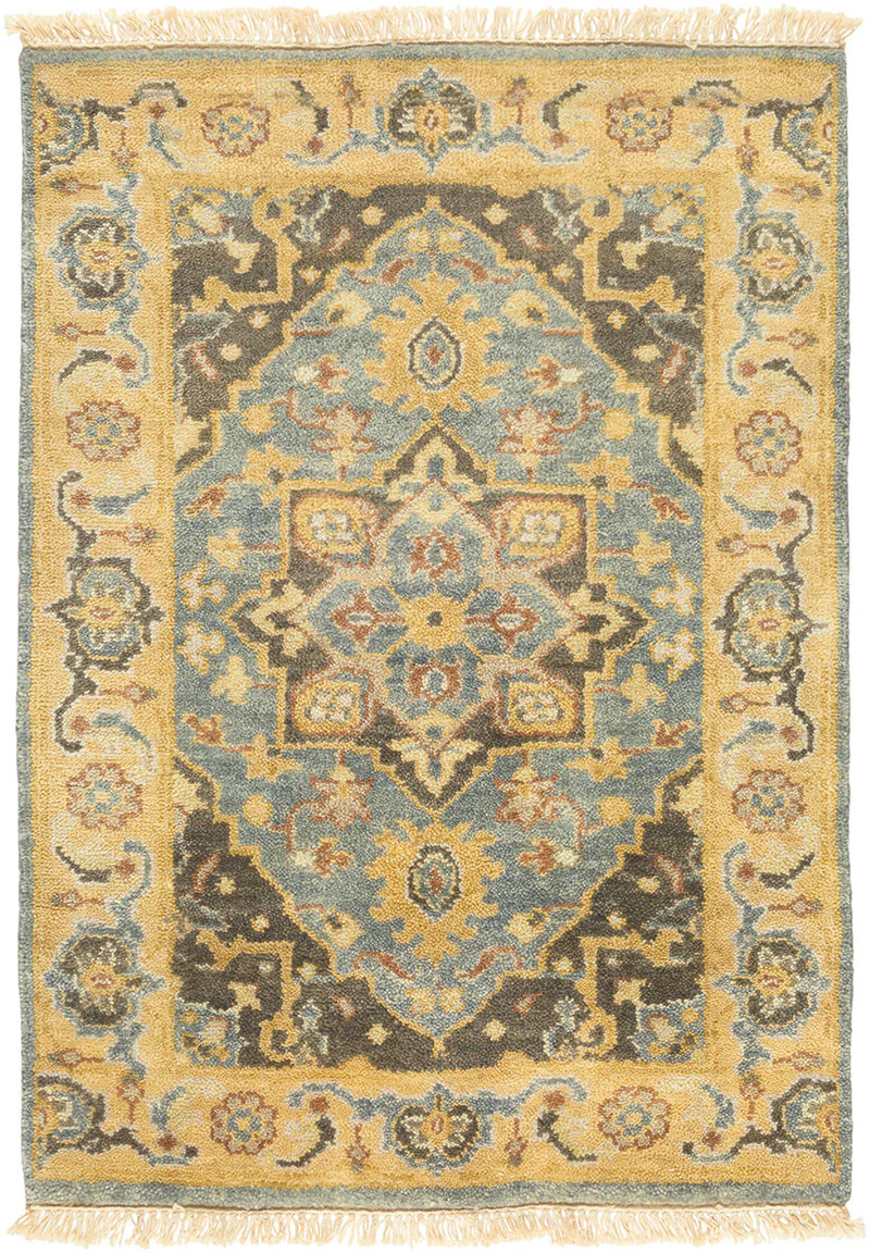 Antique Teal/Gold Area Rug - Image 2