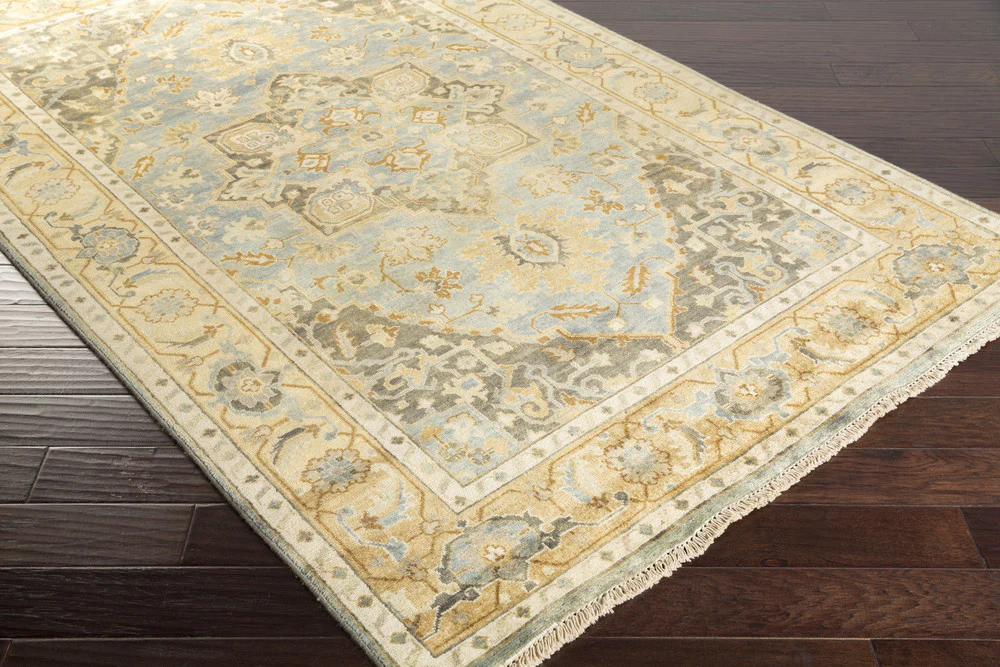 Antique Teal/Gold Area Rug - Image 3