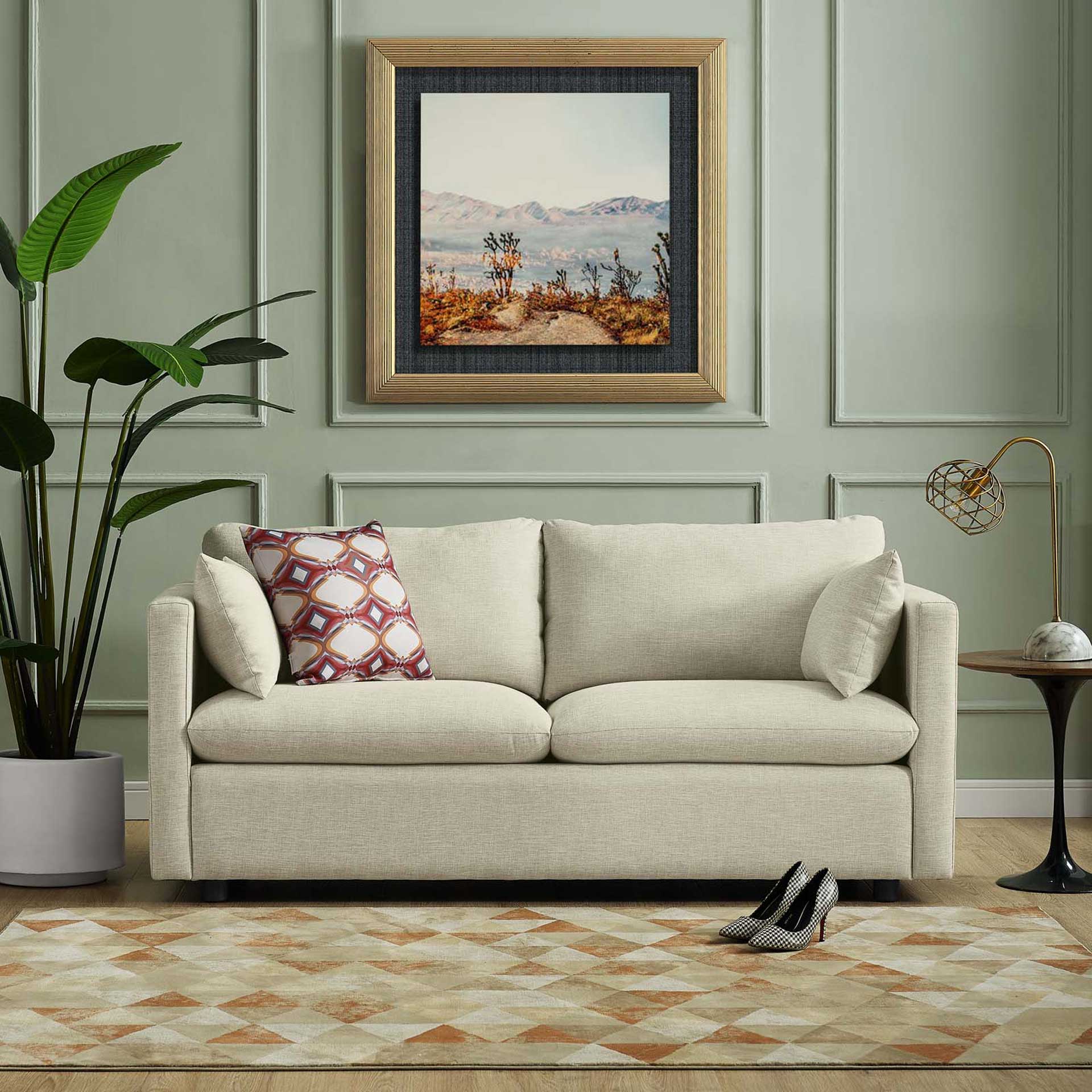 Antonio Upholstered Fabric Sofa Beige - Image 8