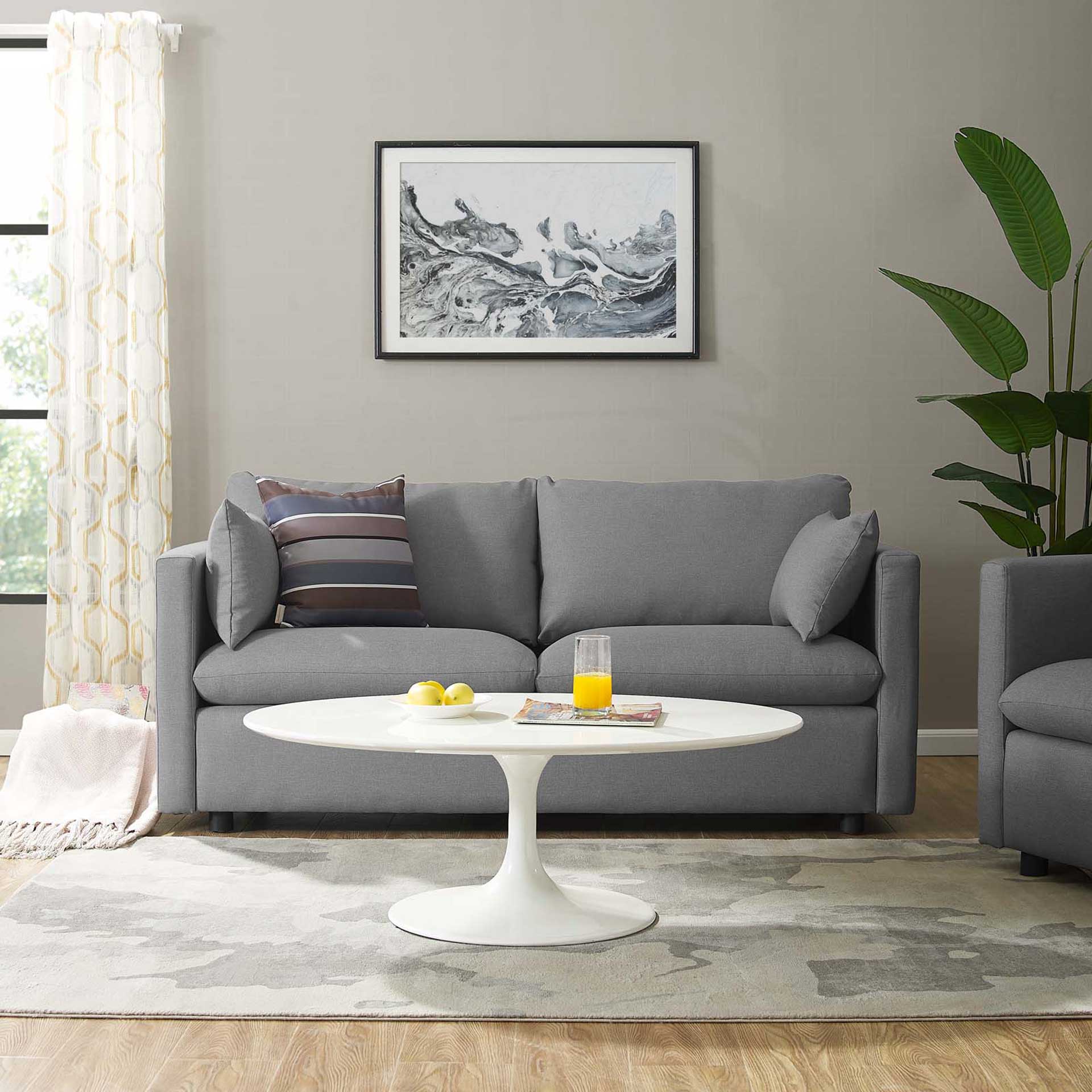 Antonio Upholstered Fabric Sofa Light Gray - Image 8