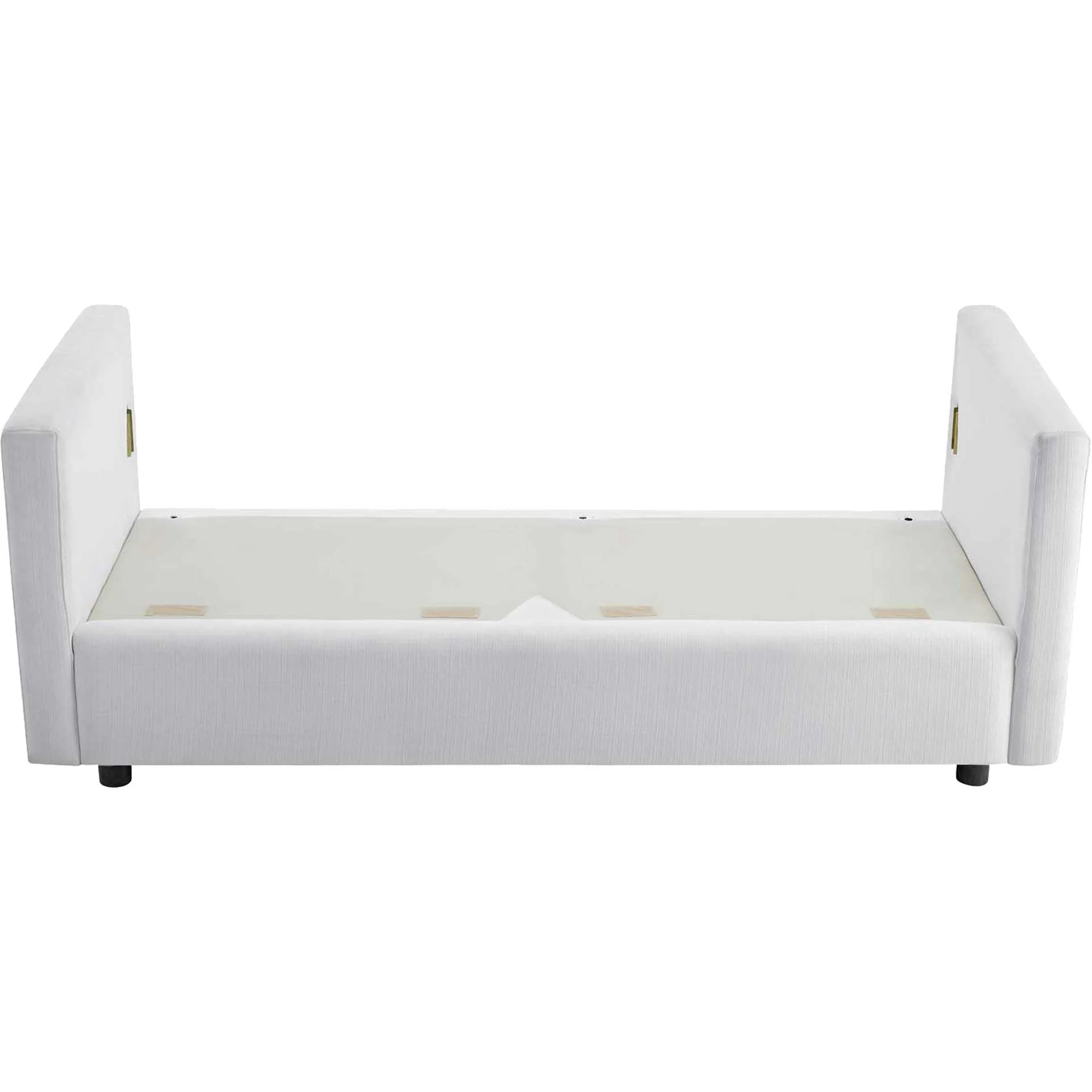 Antonio Upholstered Fabric Sofa White - Image 5