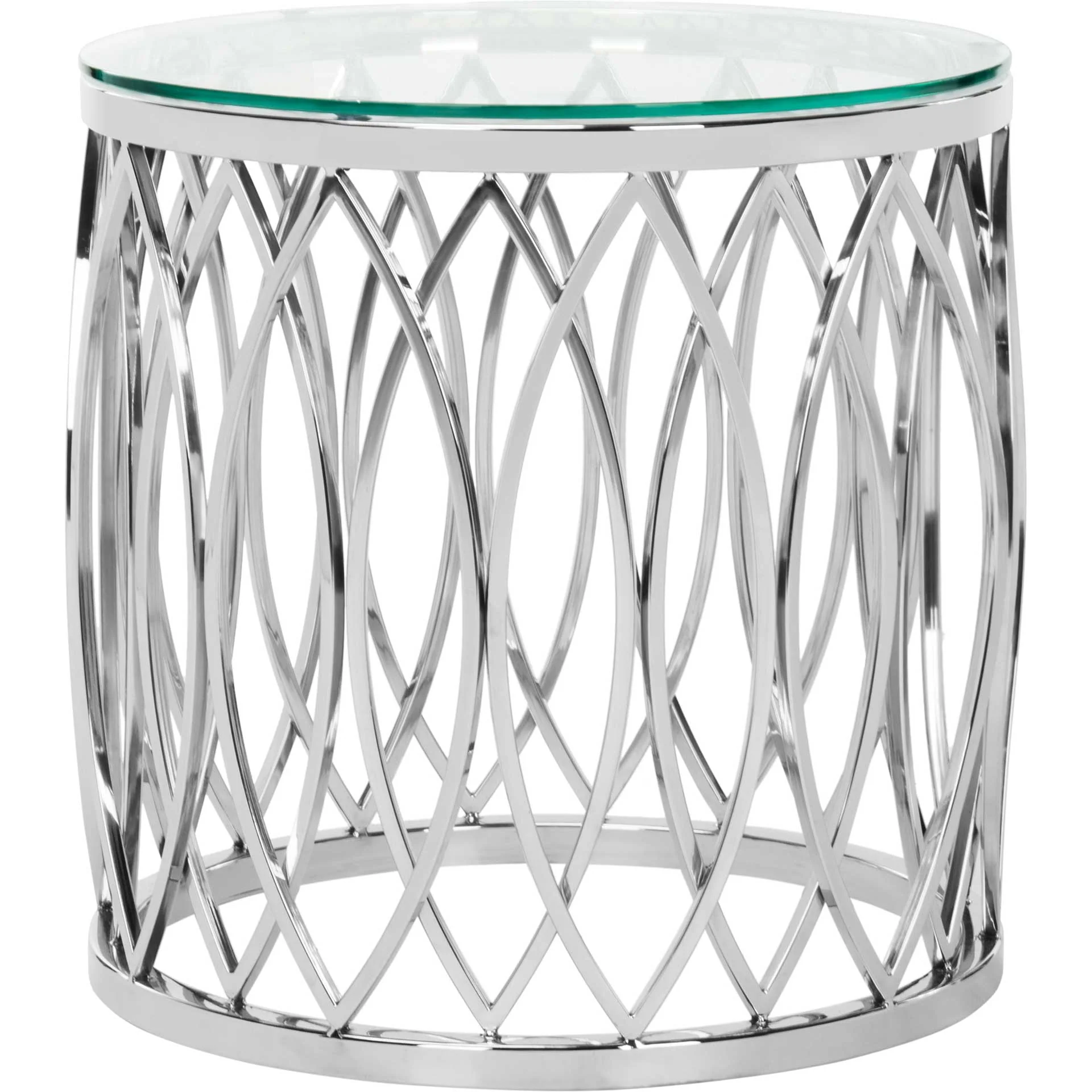Apprise Glass Top End Table Chrome - Image 2