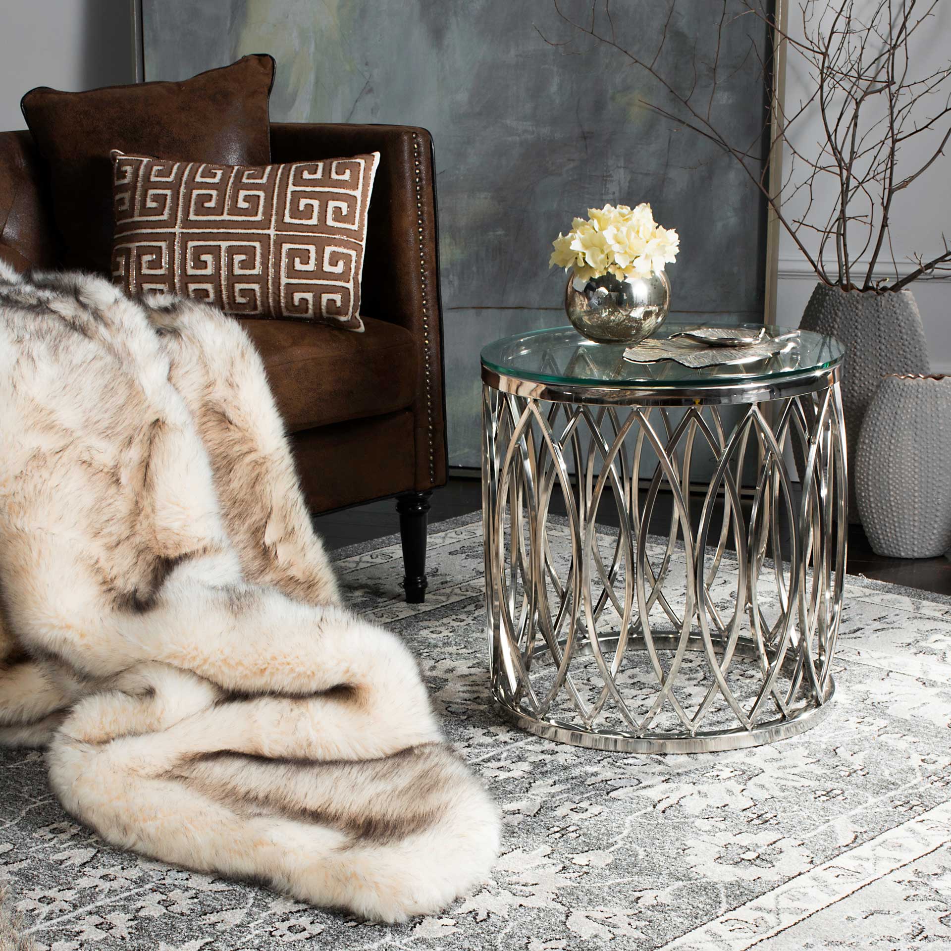 Apprise Glass Top End Table Chrome - Image 3