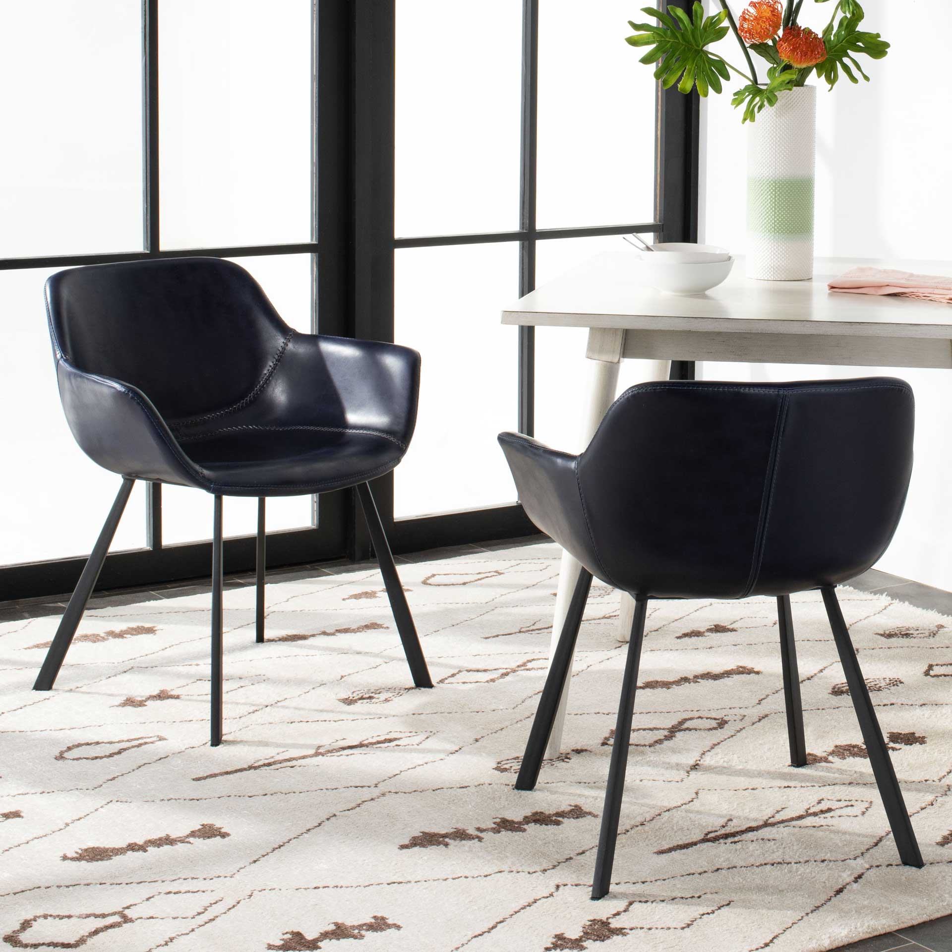 Ara Mid Century Dining Chair Midnight Blue/Black (Set of 2) - Image 10