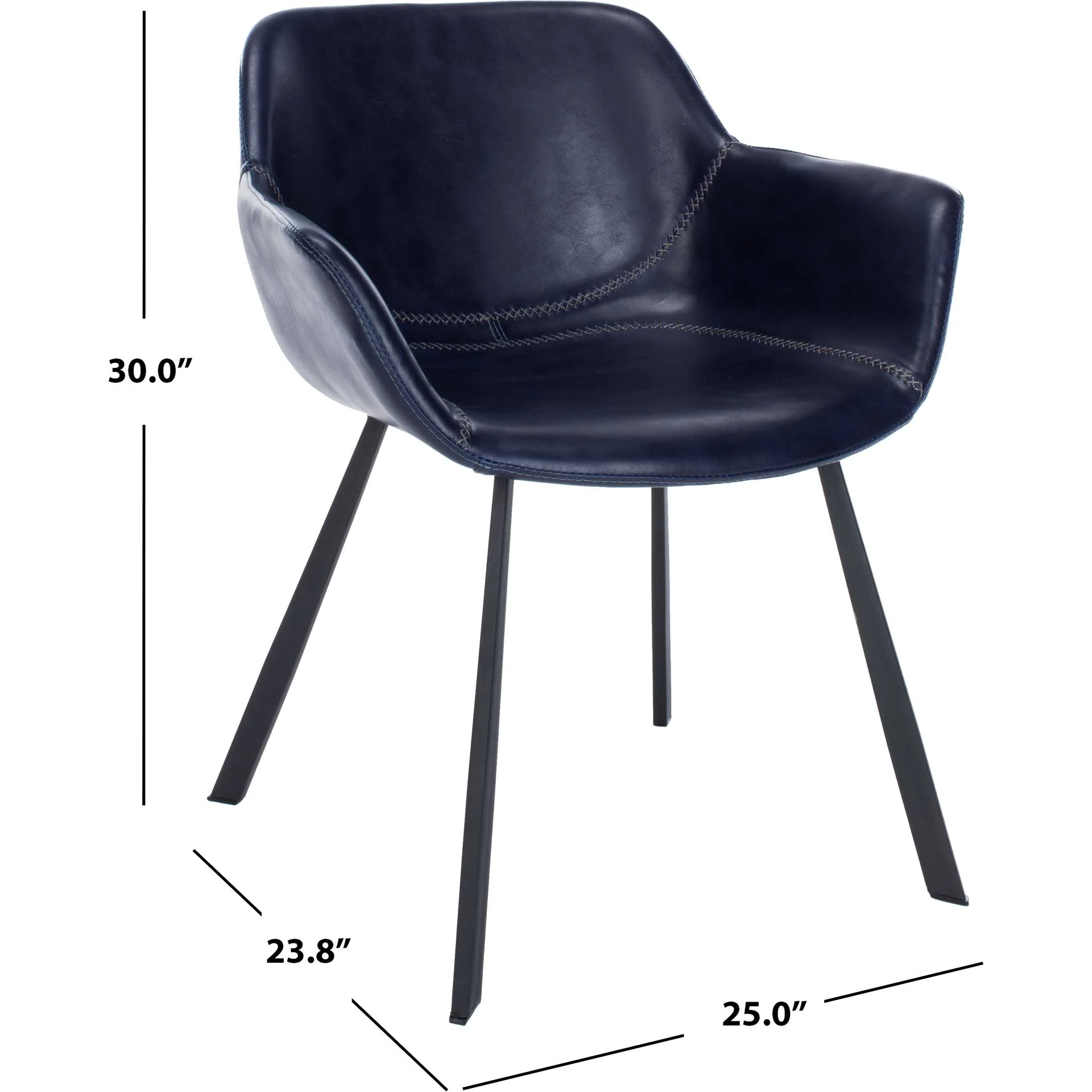 Ara Mid Century Dining Chair Midnight Blue/Black (Set of 2) - Image 11