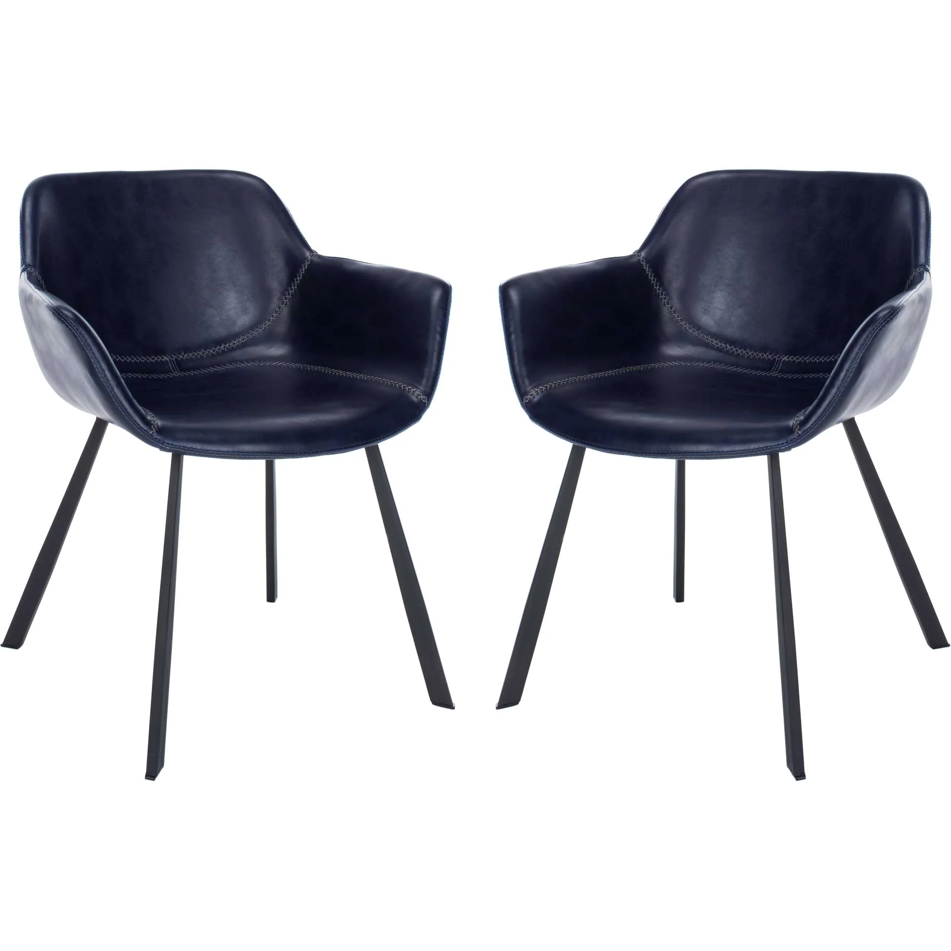 Ara Mid Century Dining Chair Midnight Blue/Black (Set of 2) - Image 2