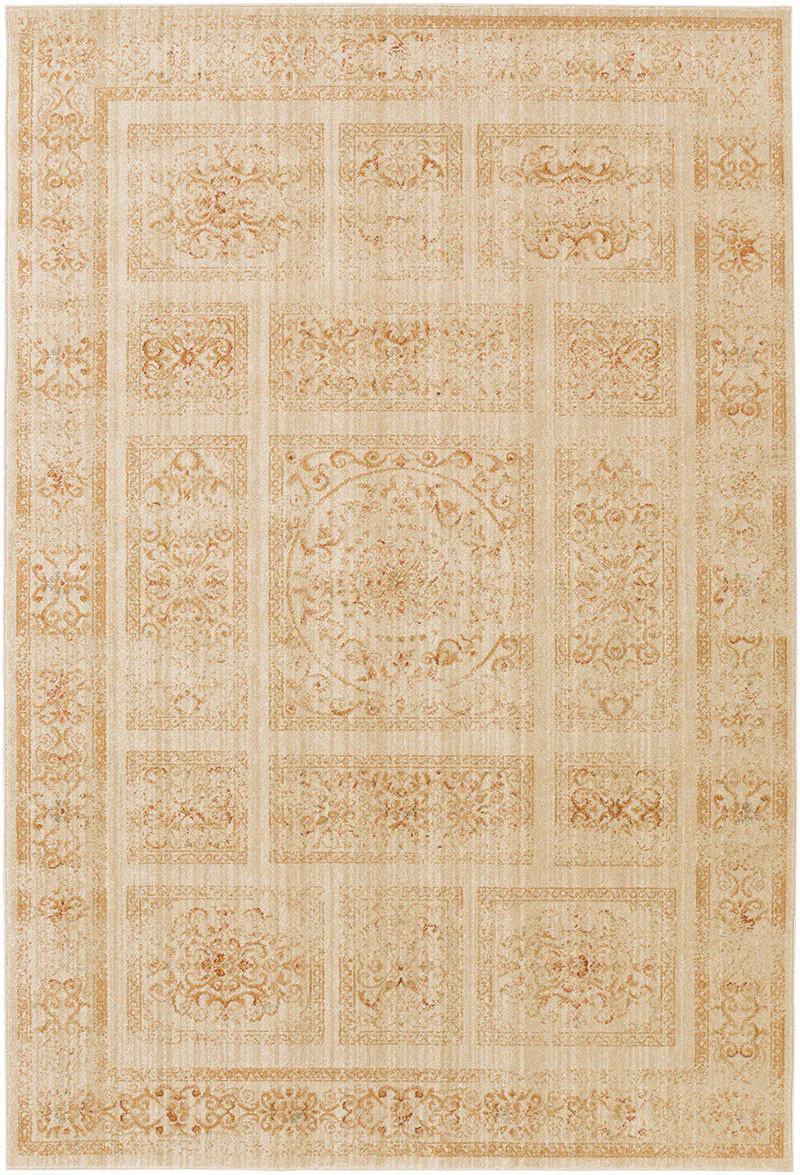 Arabesque Beige/Gold Area Rug - Image 2