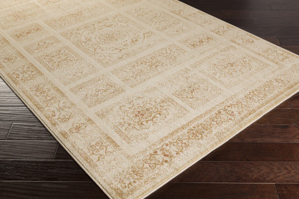 Arabesque Beige/Gold Area Rug - Image 3