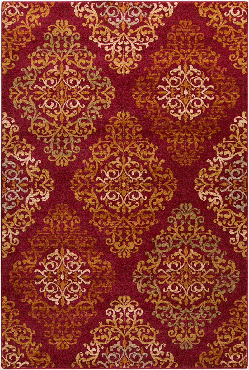 Arabesque Cherry/Tan Area Rug - Image 2