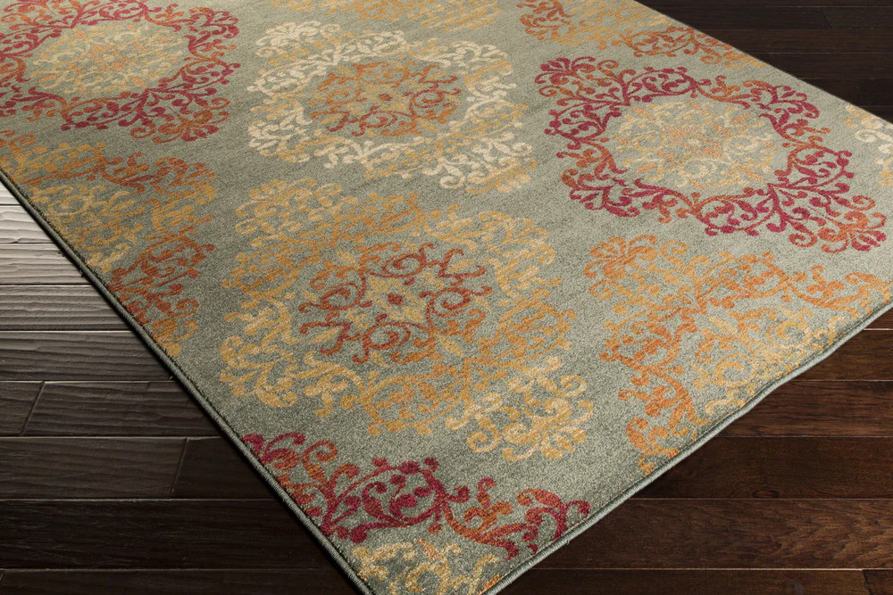 Arabesque Moss/Burgundy Area Rug - Image 3