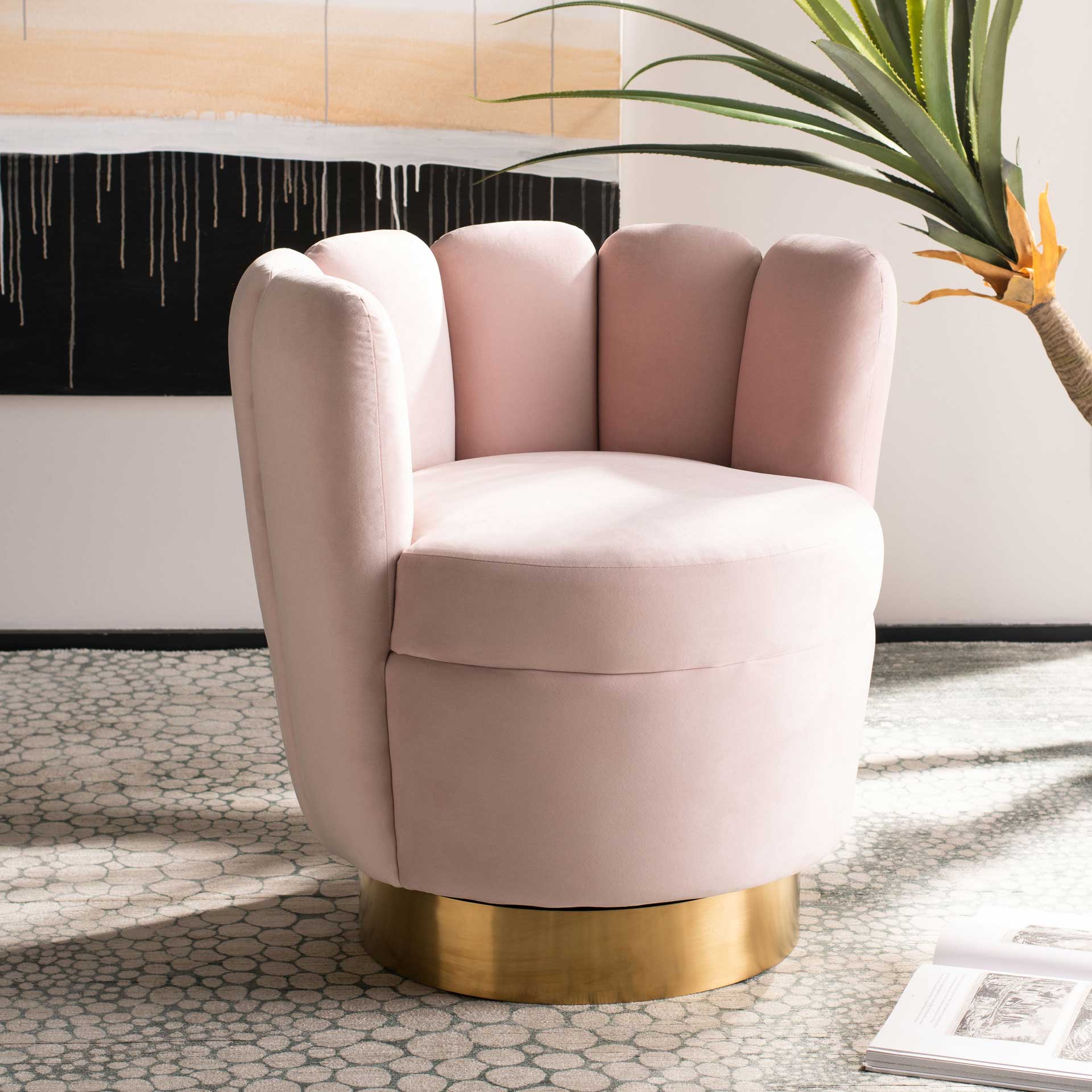 Arbor Channel Tufted Chair Light Pink - Image 10
