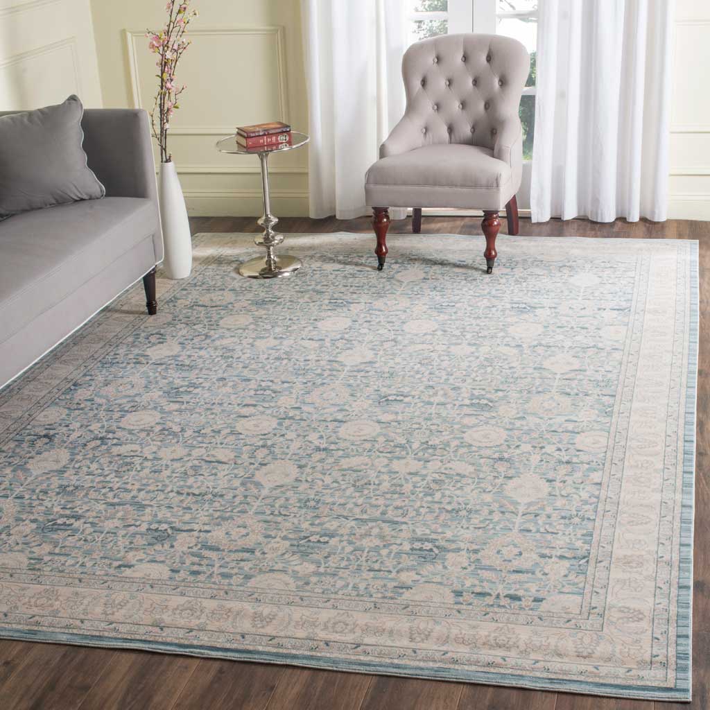 Archive Floral Blue/Gray Area Rug - Image 7