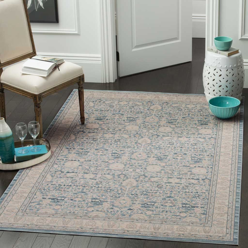 Archive Floral Blue/Gray Area Rug - Image 8