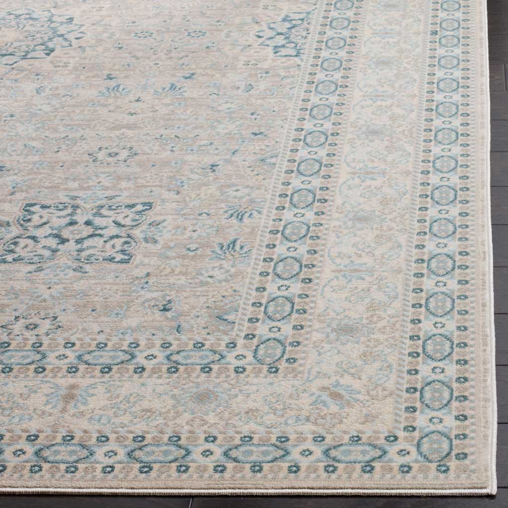Archive Floral Gray/Blue Area Rug - Image 5
