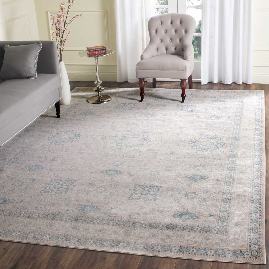 Archive Floral Gray/Blue Area Rug - Image 7
