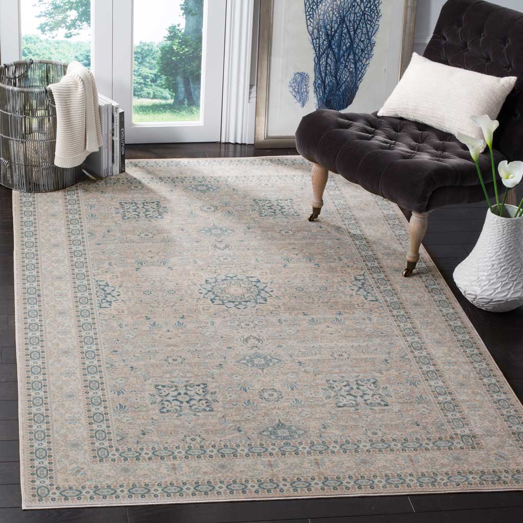 Archive Floral Gray/Blue Area Rug - Image 8