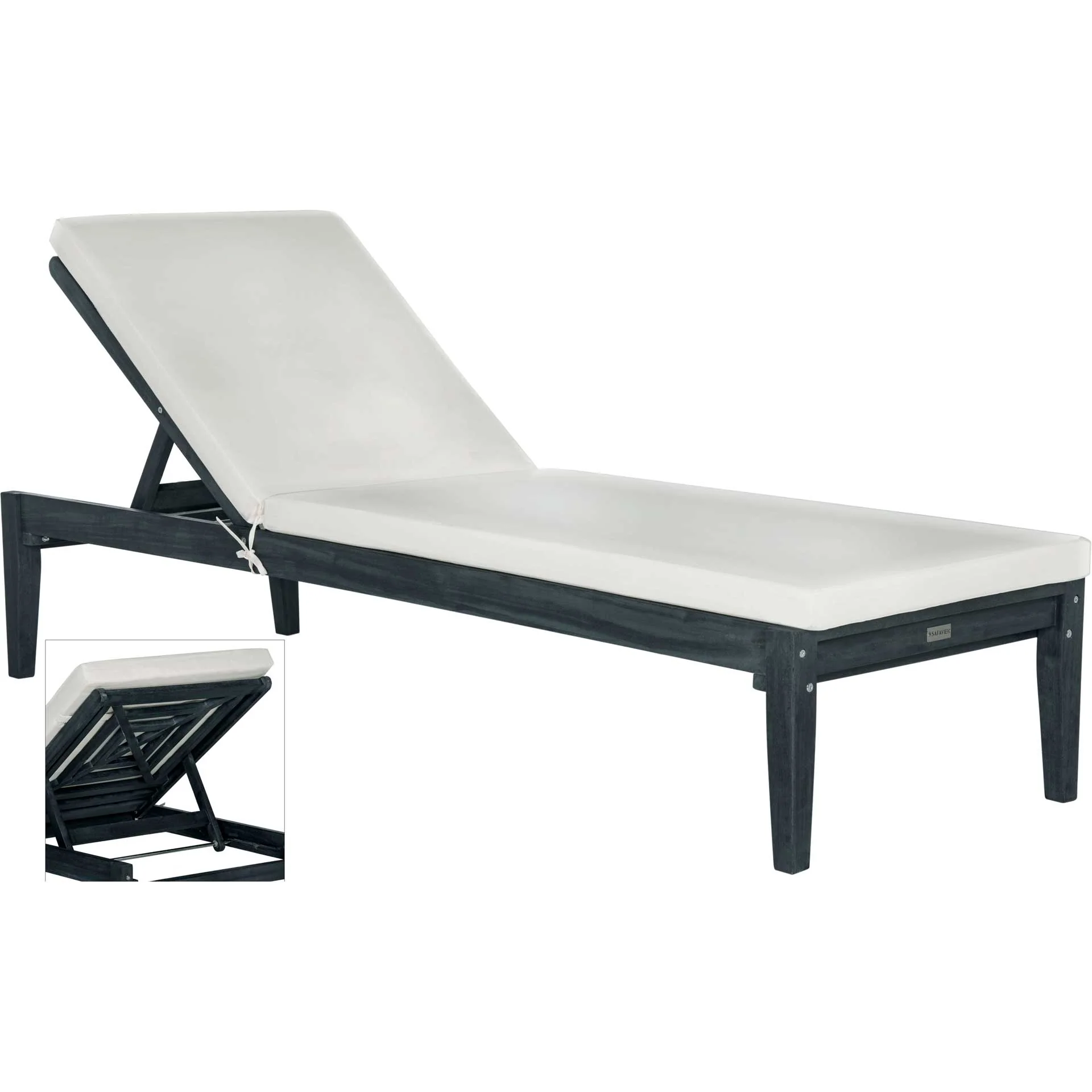 Ardelle Acacia Sunlounger Dark Slate Gray/Beige - Image 5