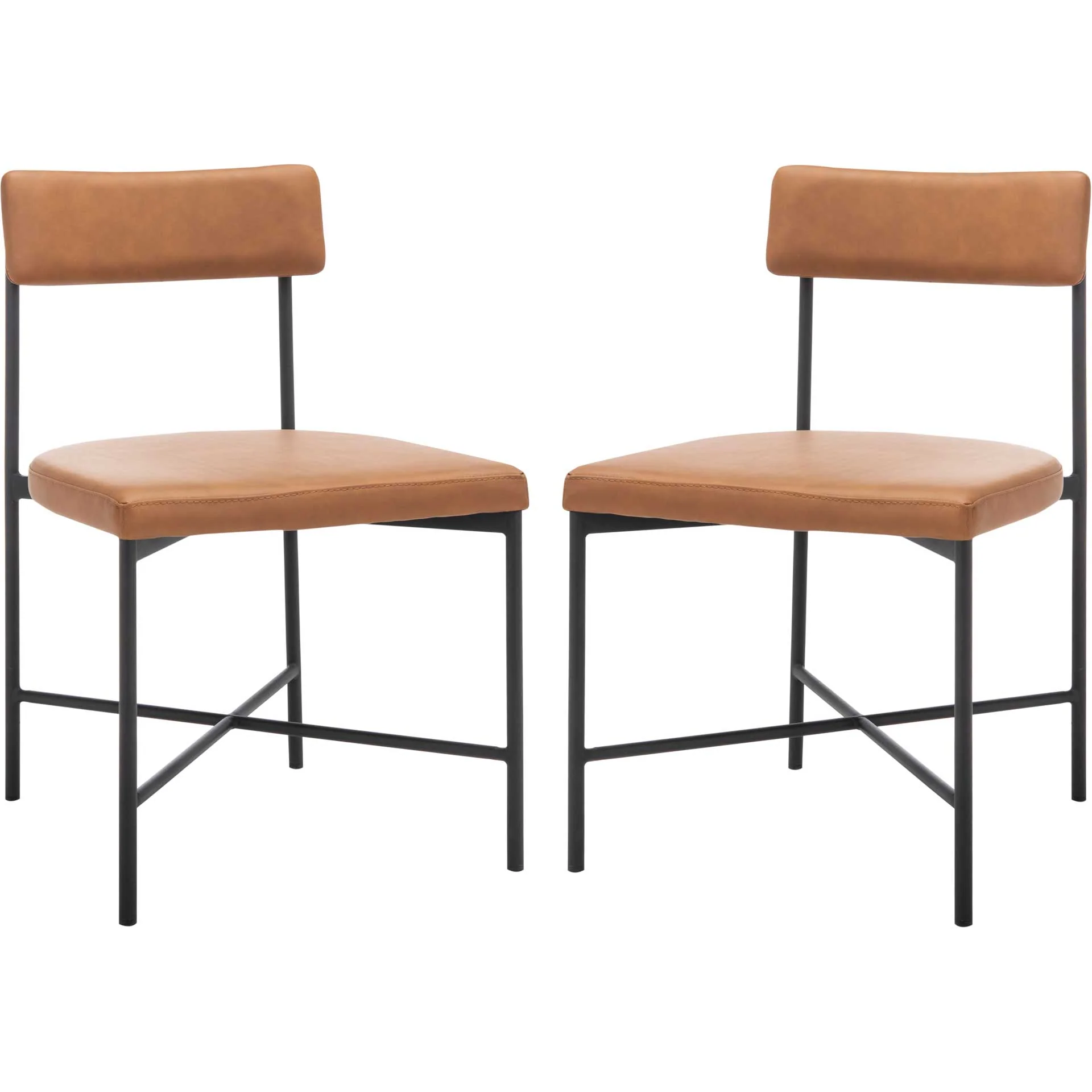 Arden Dining Chairs Cognac/Black (Set of 2) - Image 2