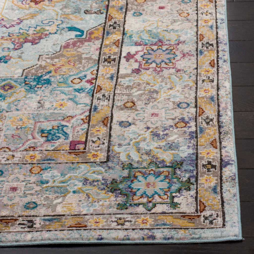 Aria Beige/Blue Area Rug - Image 2