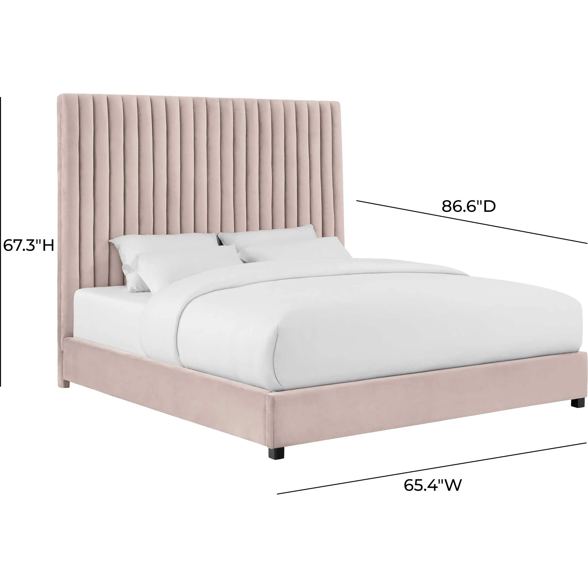Ariah Velvet Bed Blush - Image 5