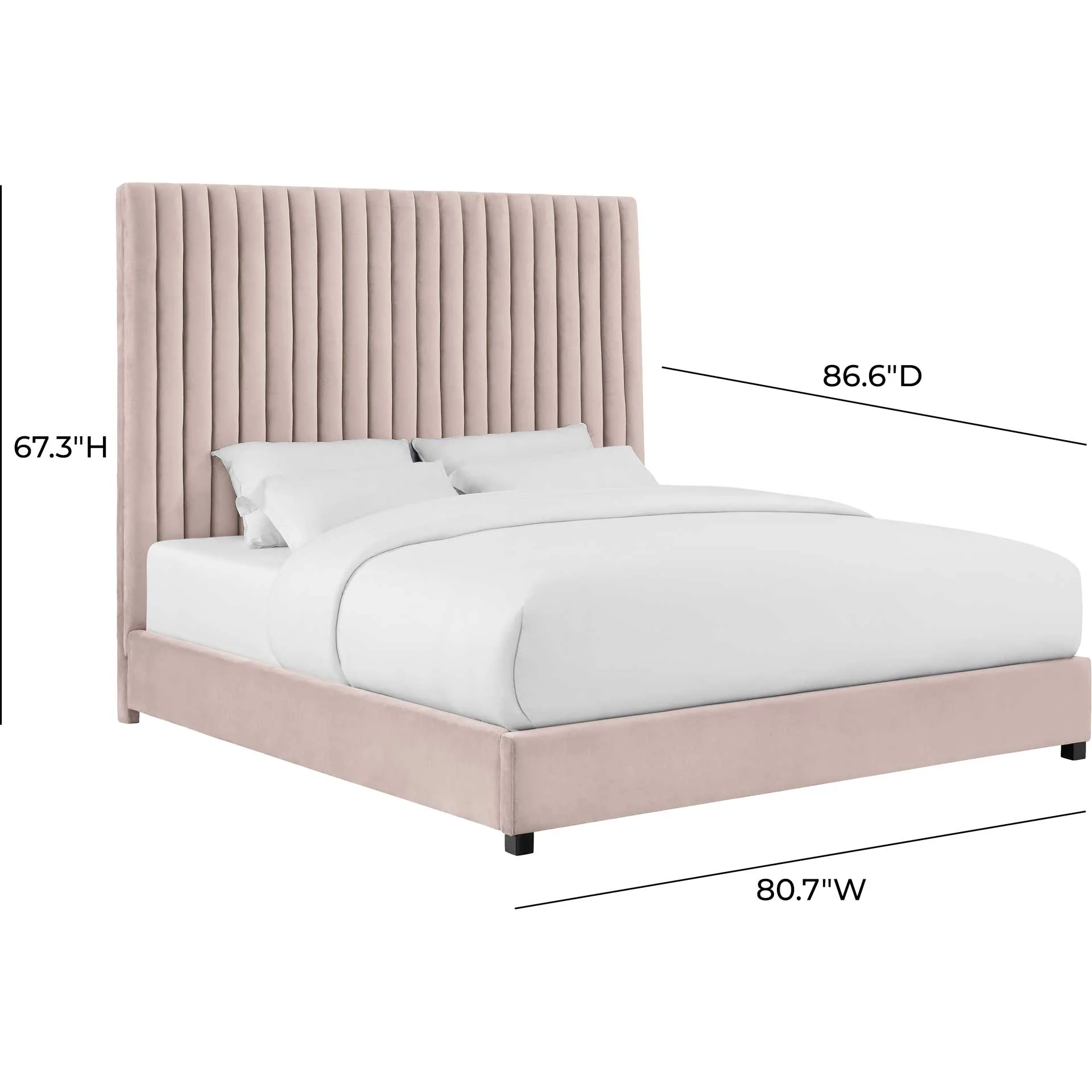 Ariah Velvet Bed Blush - Image 6
