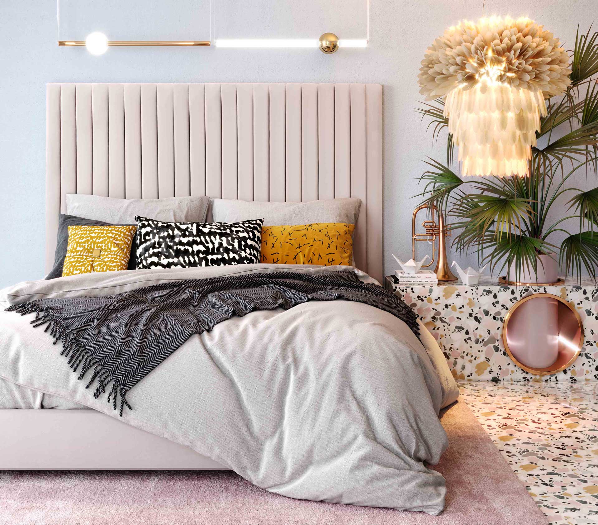 Ariah Velvet Bed Blush - Image 7