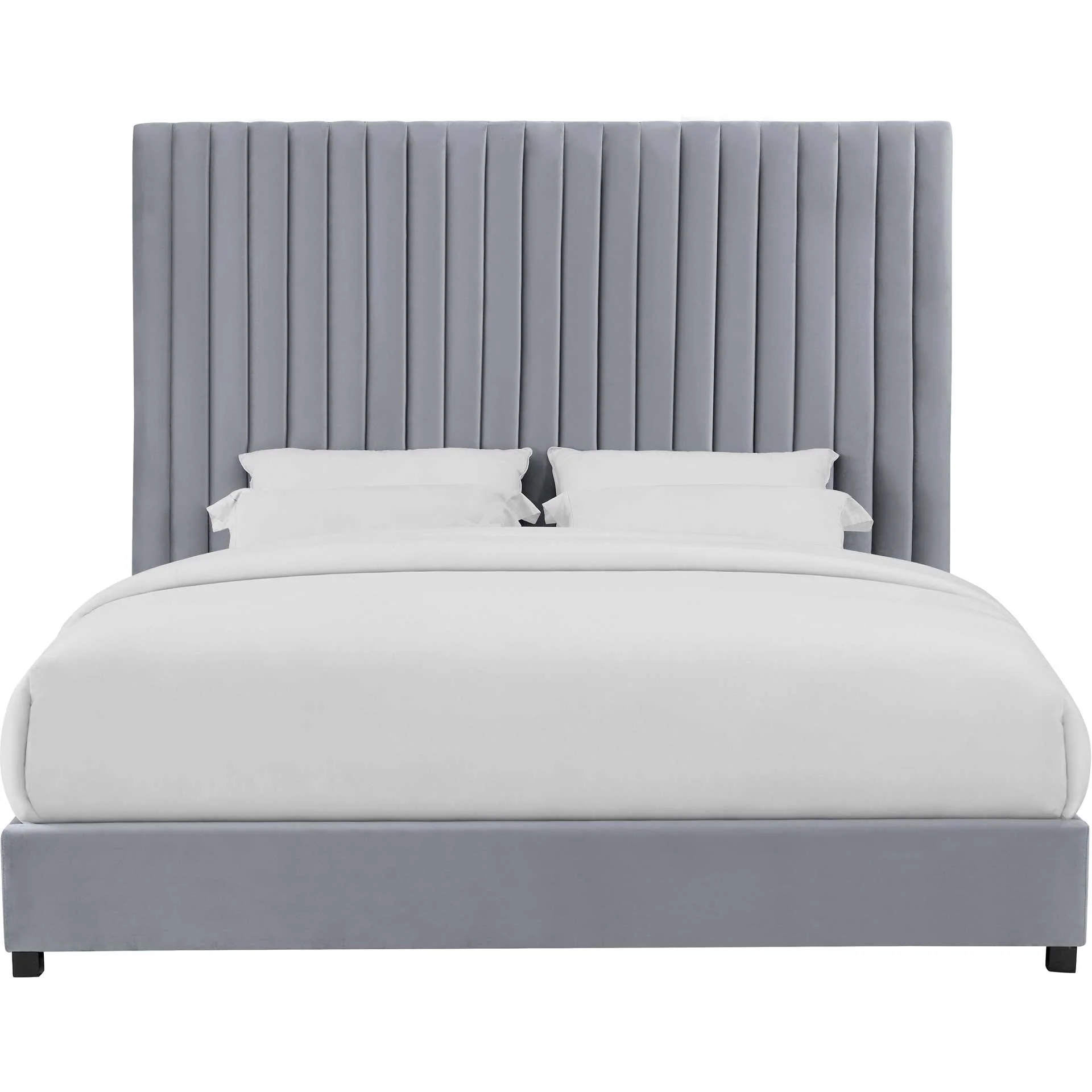Ariah Velvet Bed Gray - Image 2
