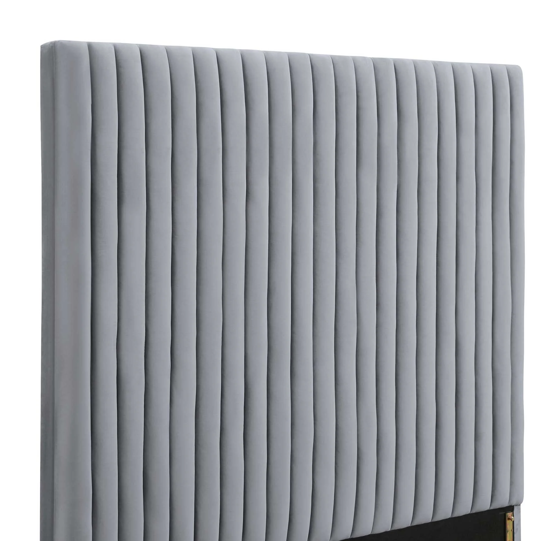 Ariah Velvet Bed Gray - Image 4