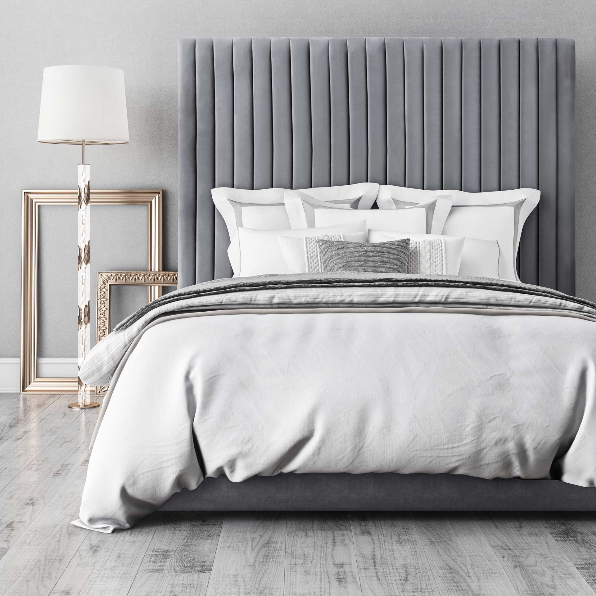 Ariah Velvet Bed Gray - Image 7