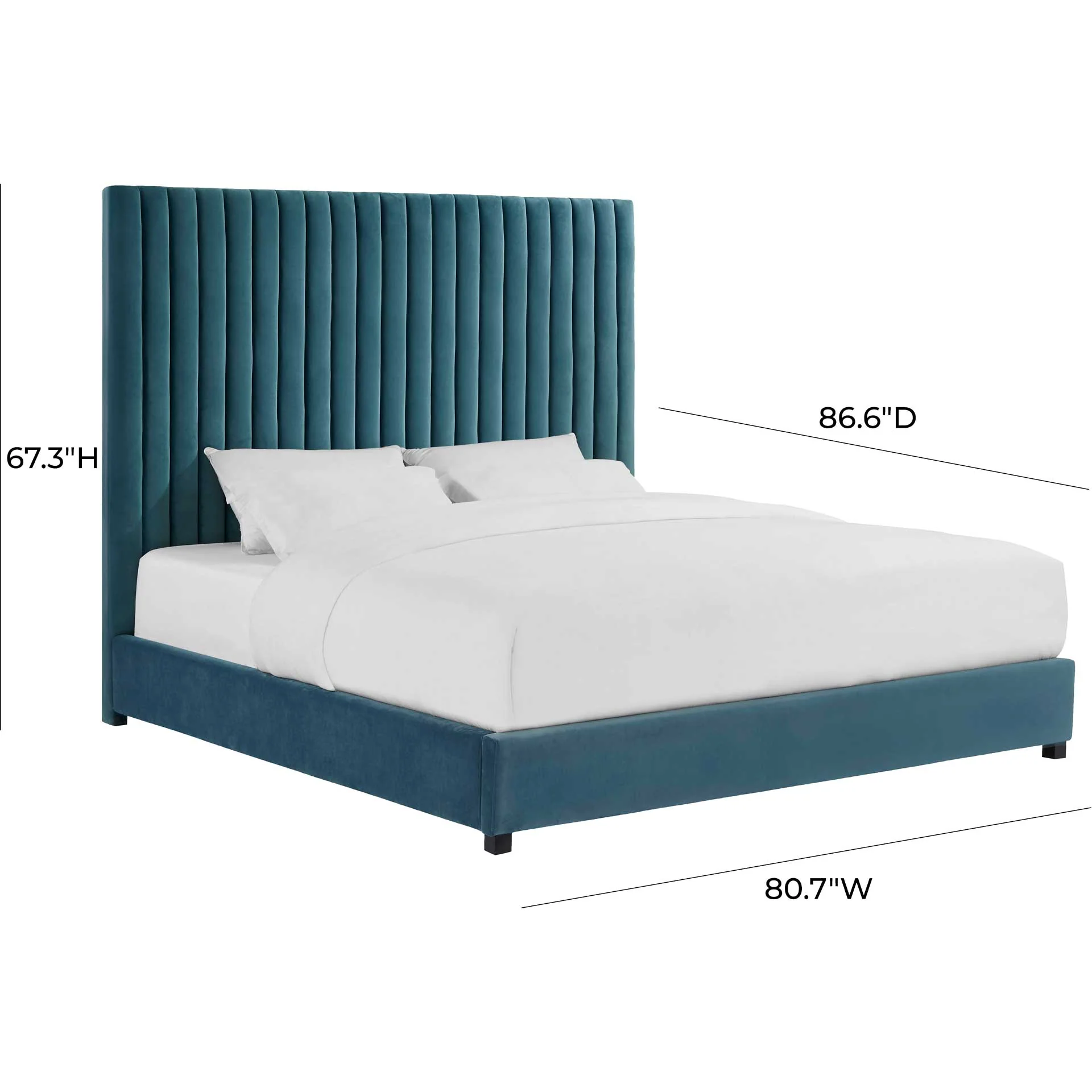 Ariah Velvet Bed Sea Blue - Image 7